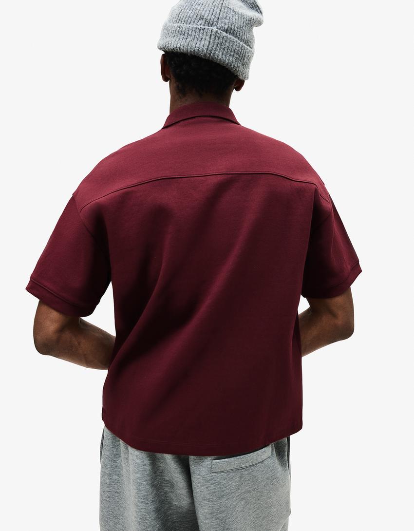 Polo mit kurzen Ärmeln-Granatrot