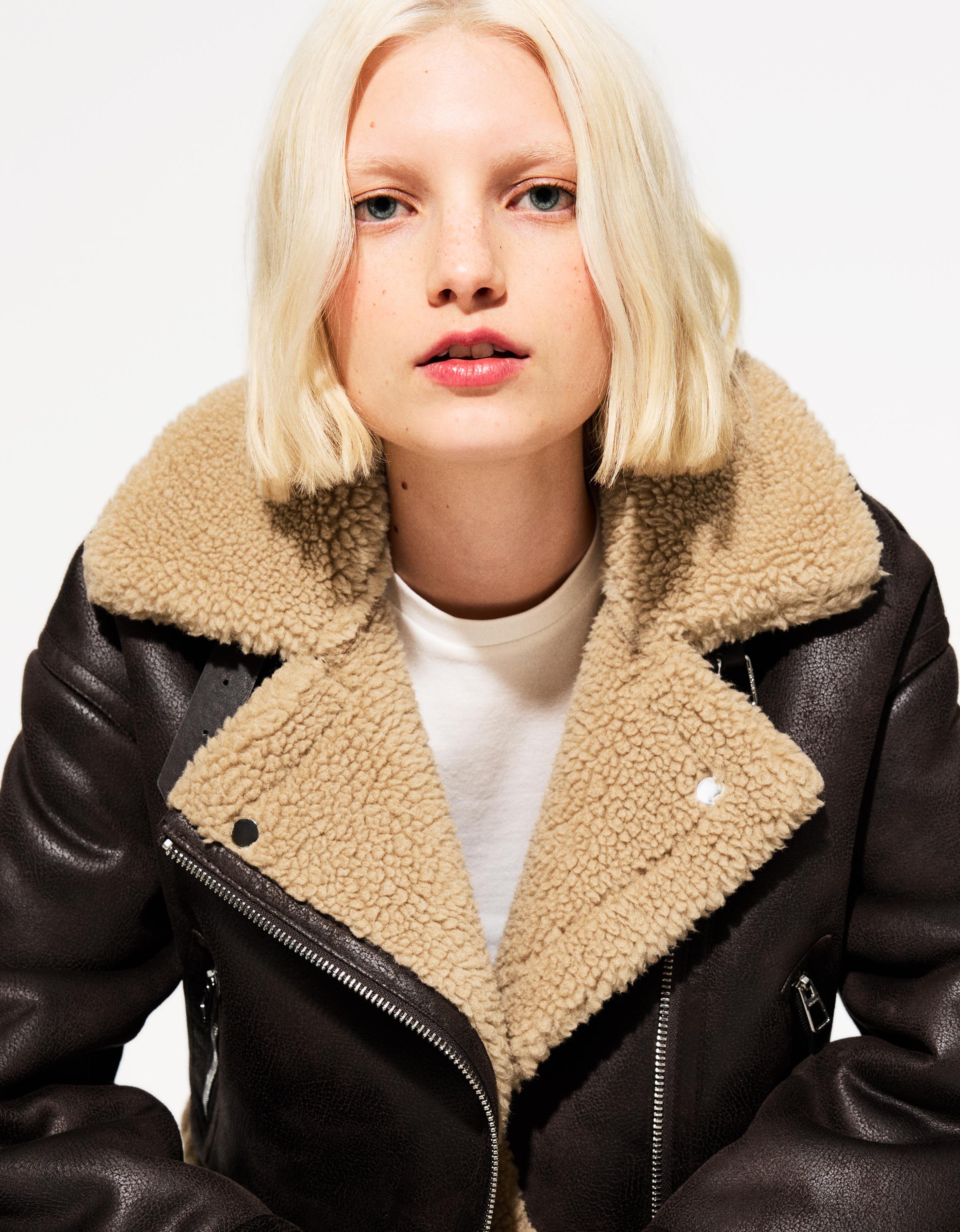 Faux shearling biker jacket - Jackets and blazers - BSK Teen