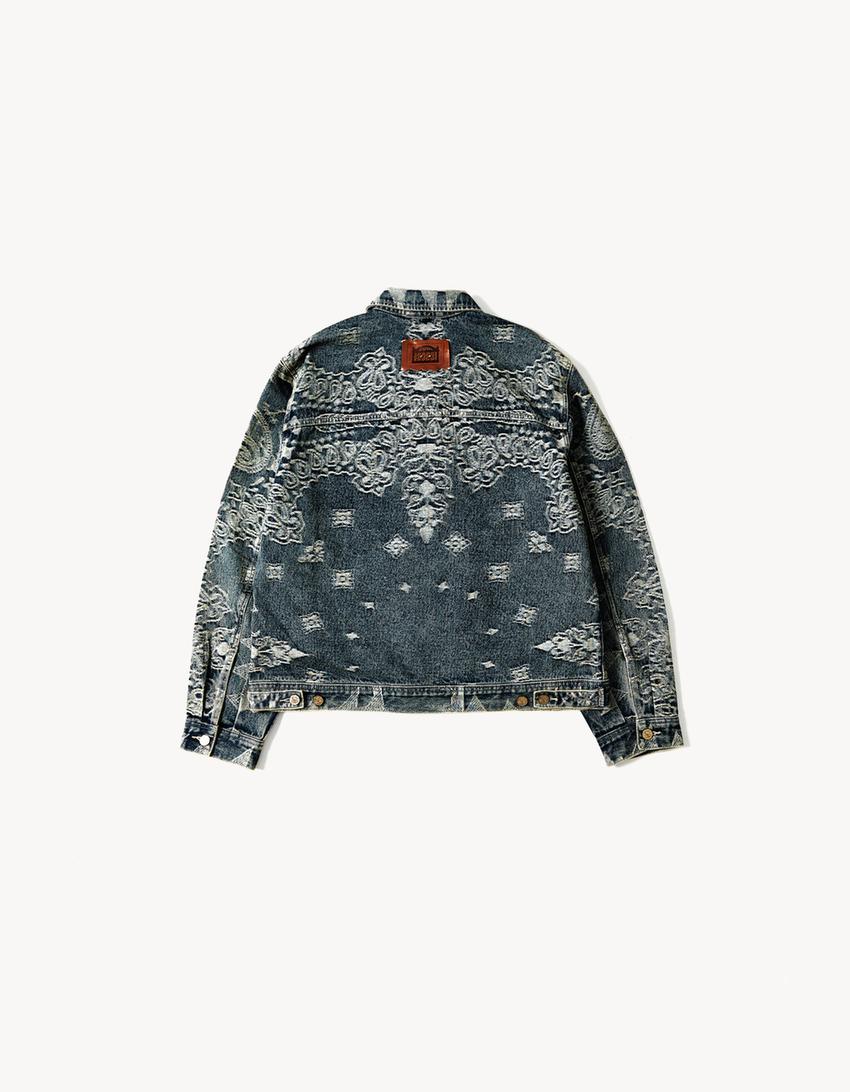 Kurtka jeansowa ARIES X BERSHKA-Wyblakły niebieski