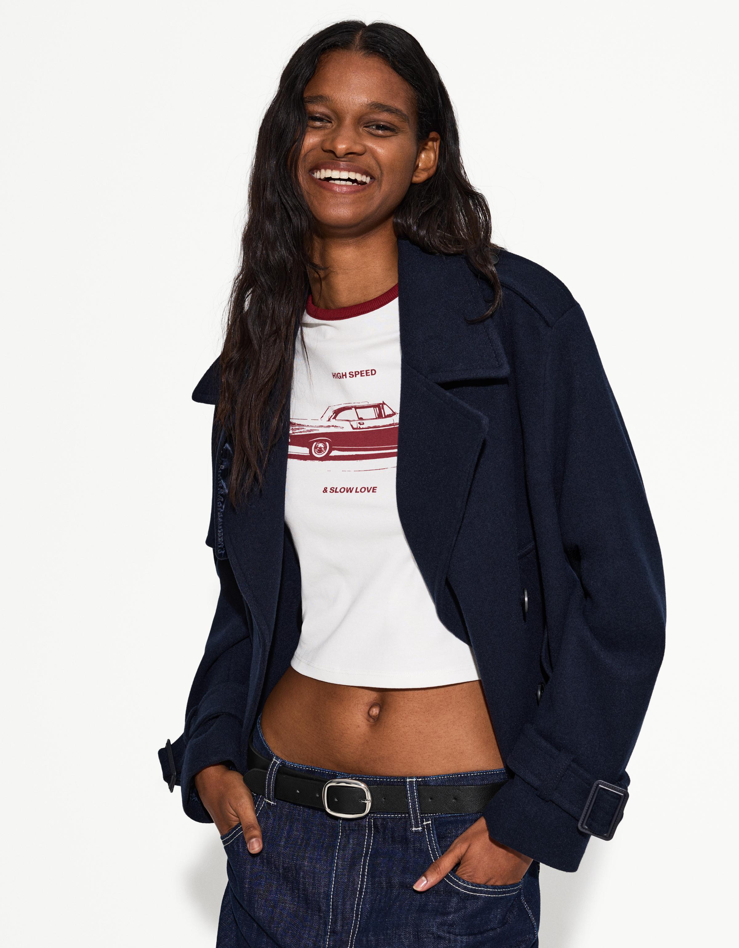 Bershka Kunstledergürtel Fein Damen 95 Schwarz