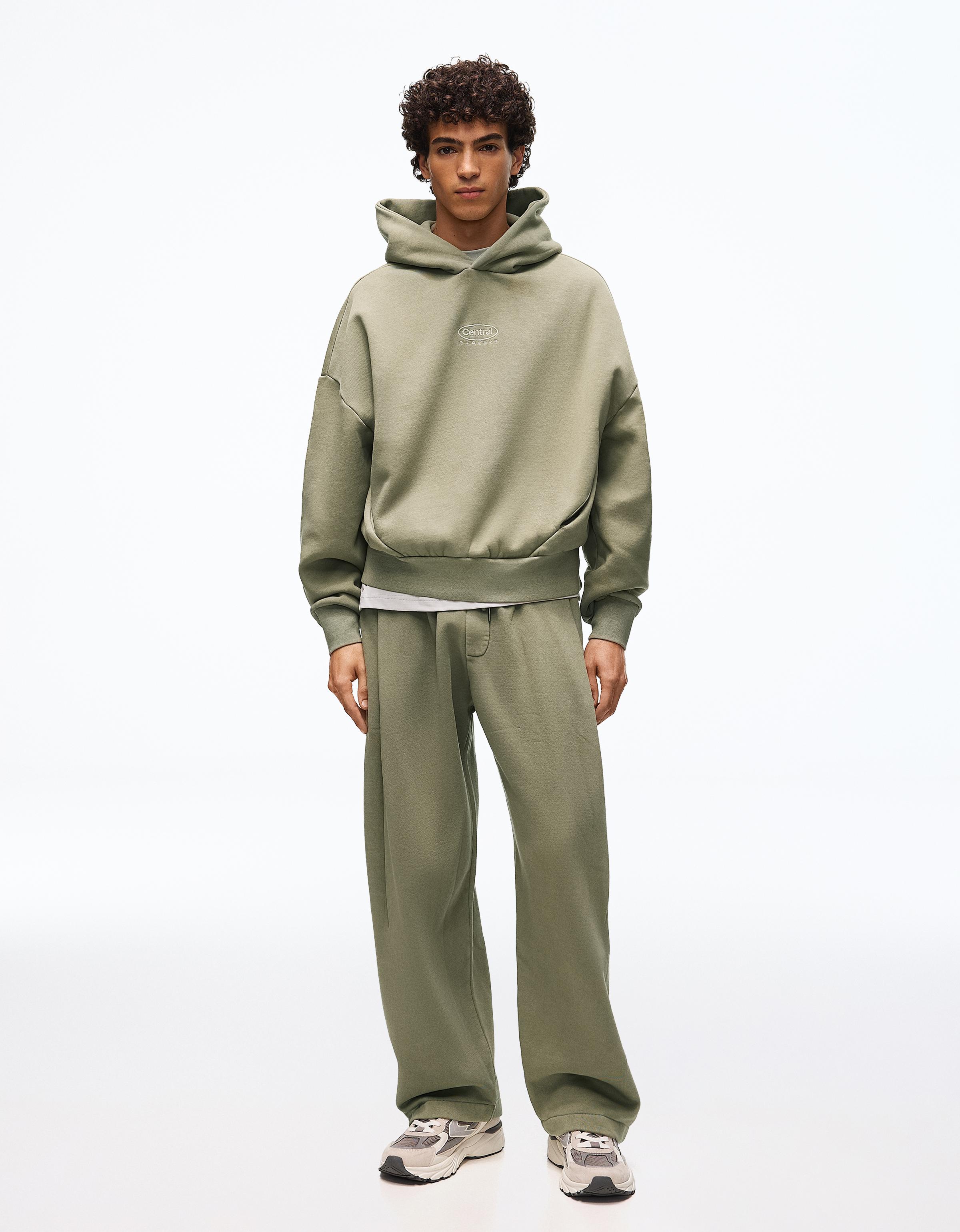Bershka Pantalón Balloon Efecto Lavado Hombre Kaki
