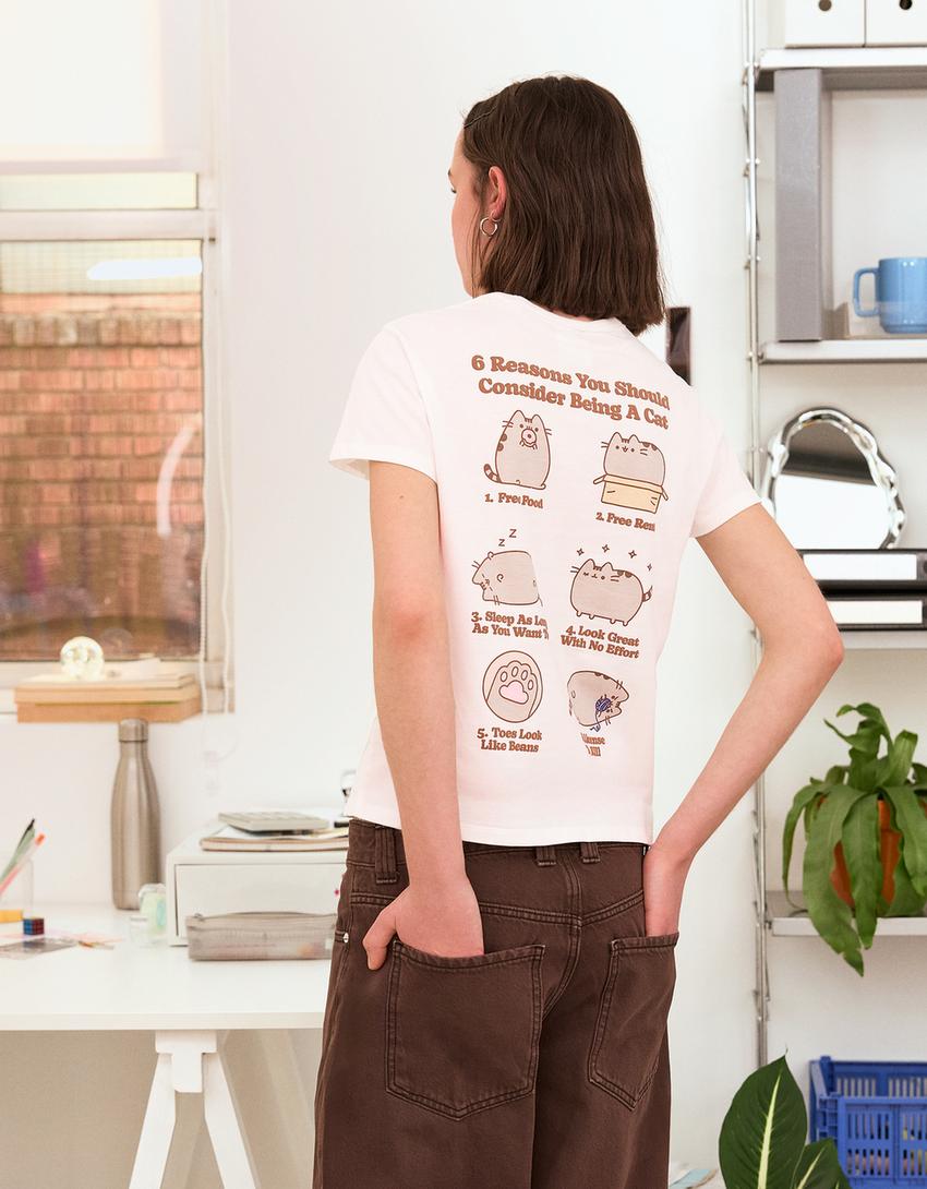 Short sleeve Pusheen T-shirt-White-1