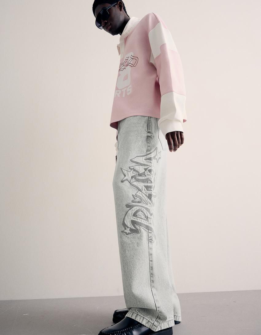 Super baggy patch jeans-Grey