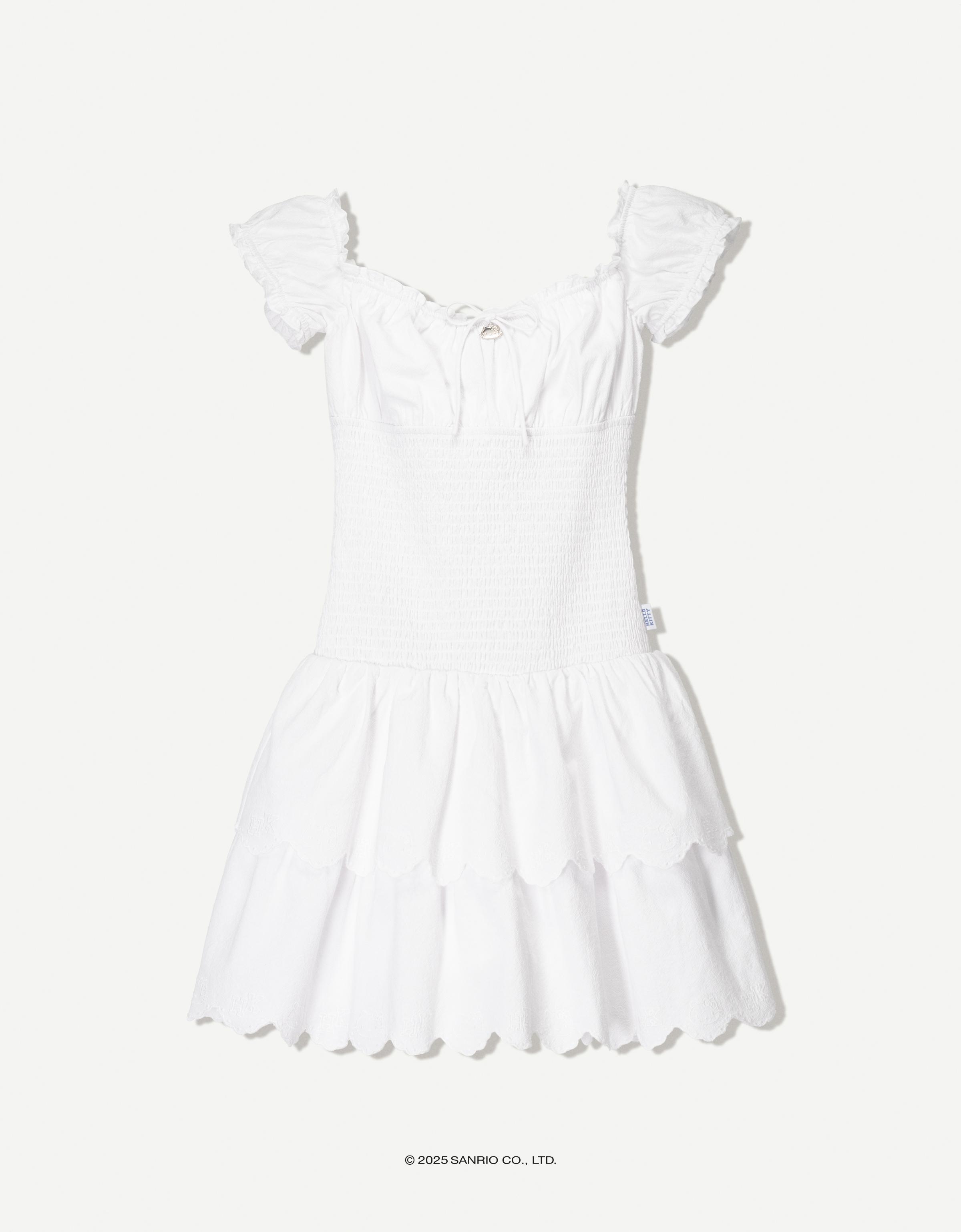 BERSHKA ワンピース Hello Kitty 0929/028 BERSHKA WOMAN SS25 NWT Hello Kitty dress WHITE 0929/028/250