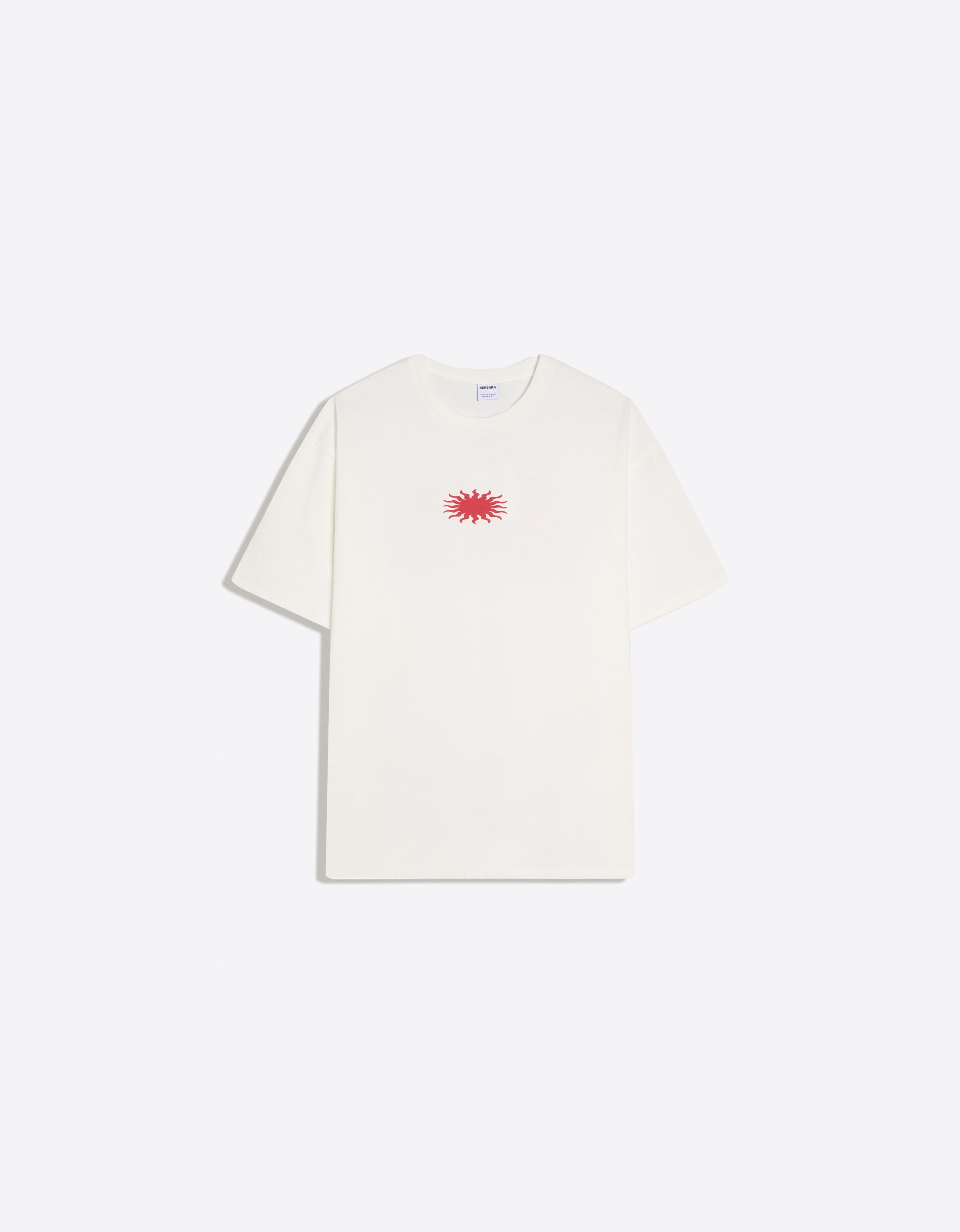 Boxy fit print T-shirt — Off white