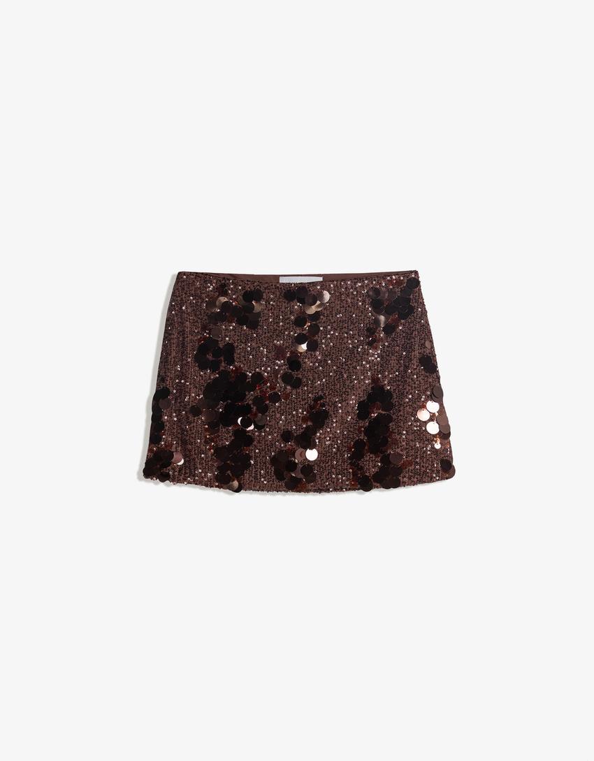 Sequin top and mini skirt set-Sequin top and mini skirt set