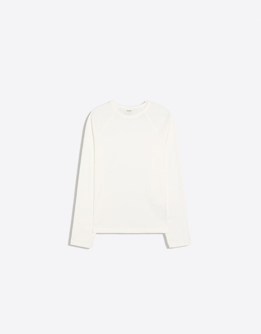 Slim-fit long-sleeved T-shirt-White