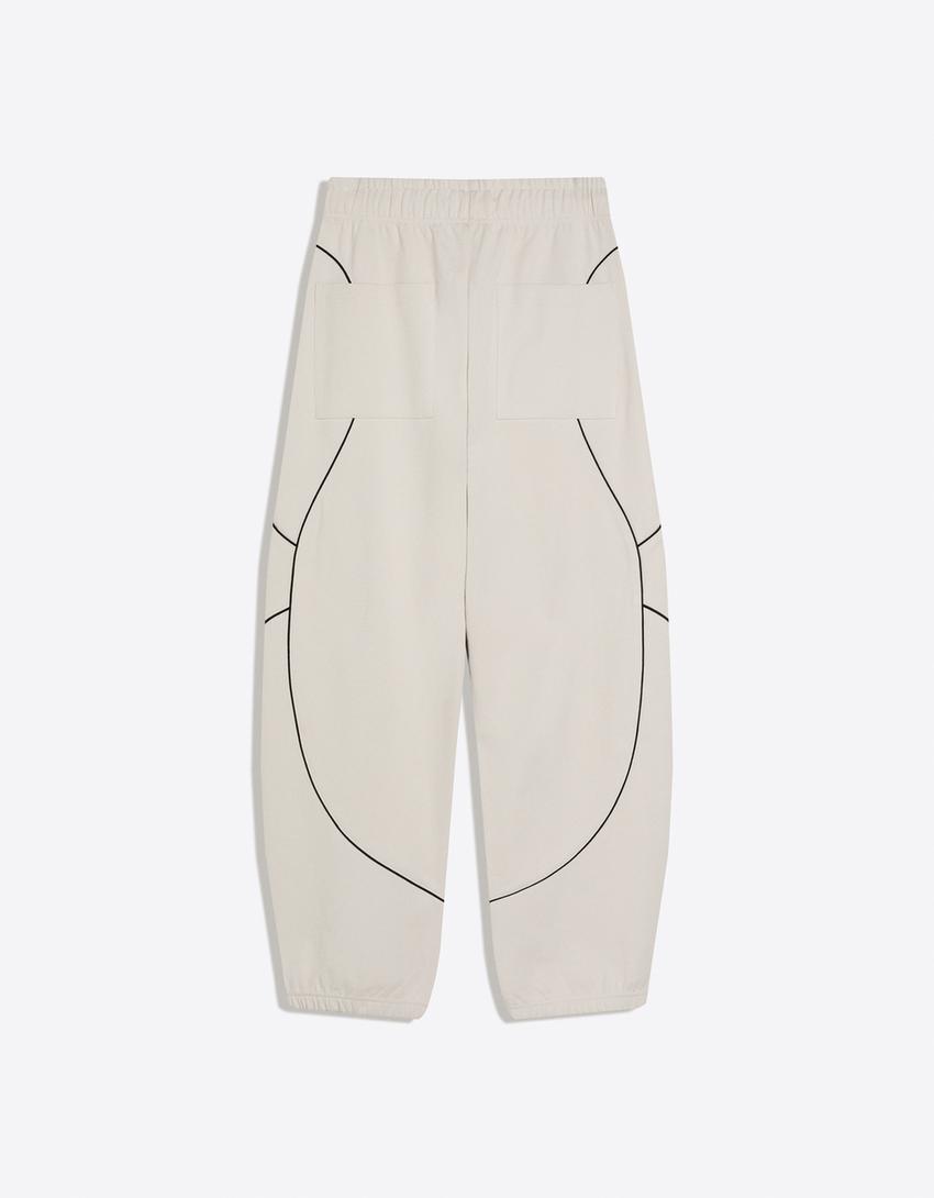 Pantalon balloon fit imprimé-Pierre