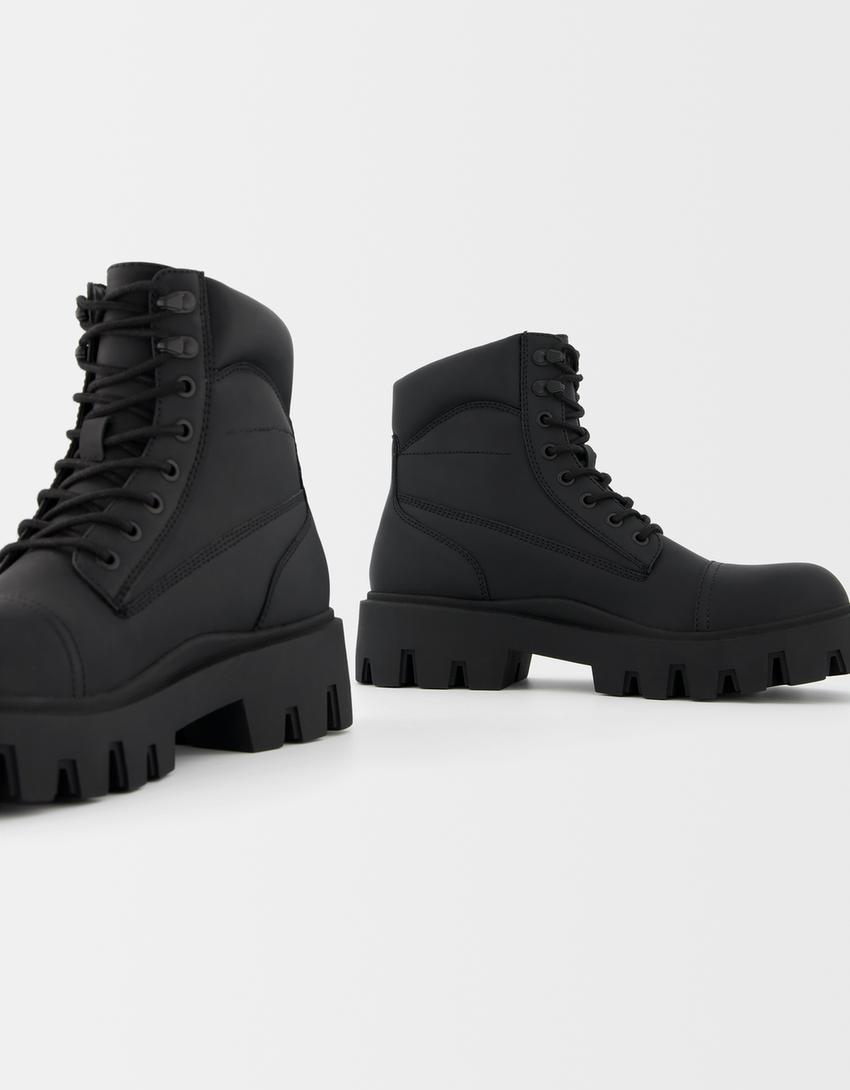 Lace-up track sole ankle boots - Men | Bershka