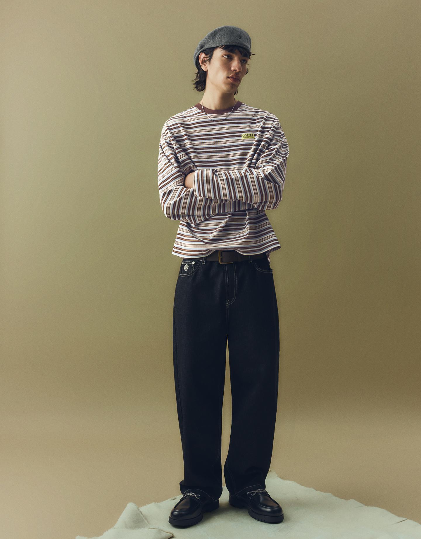 Bershka koszulka z długim rękawem z nadrukiem retro jasny niebieski