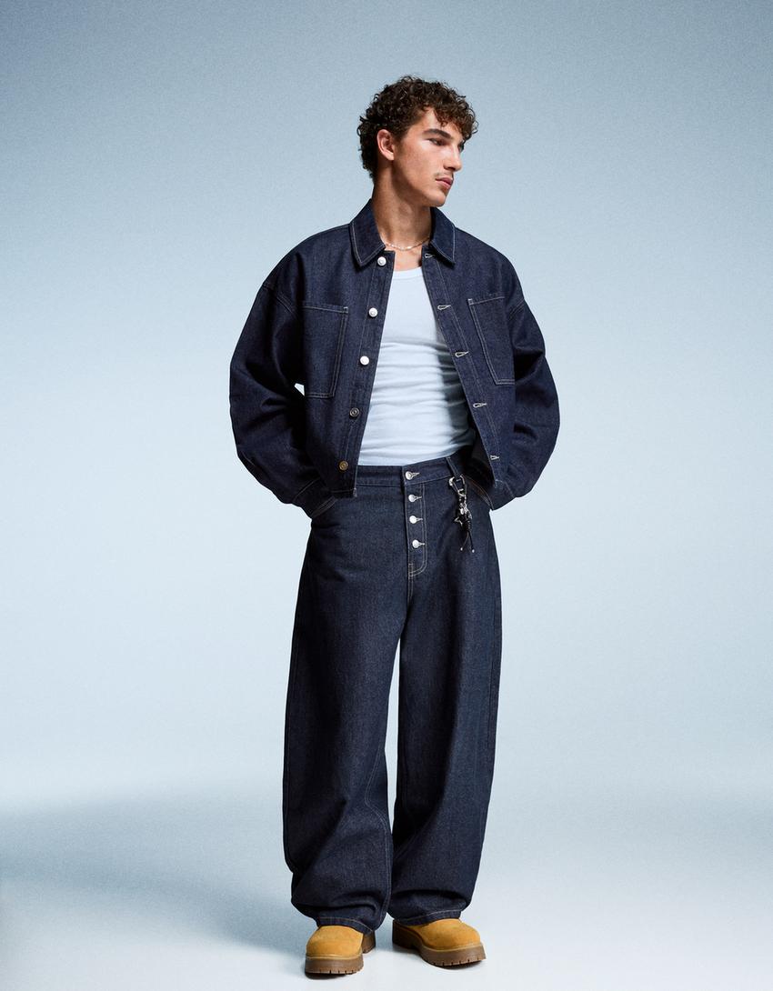 Denim shirt-Navy-2