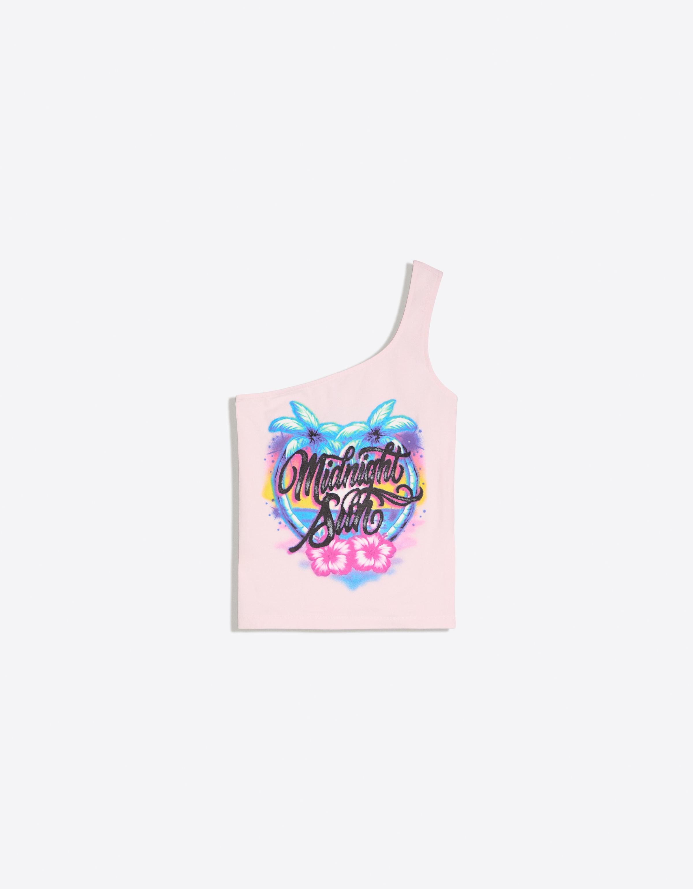 Zara Larsson asymmetric print top