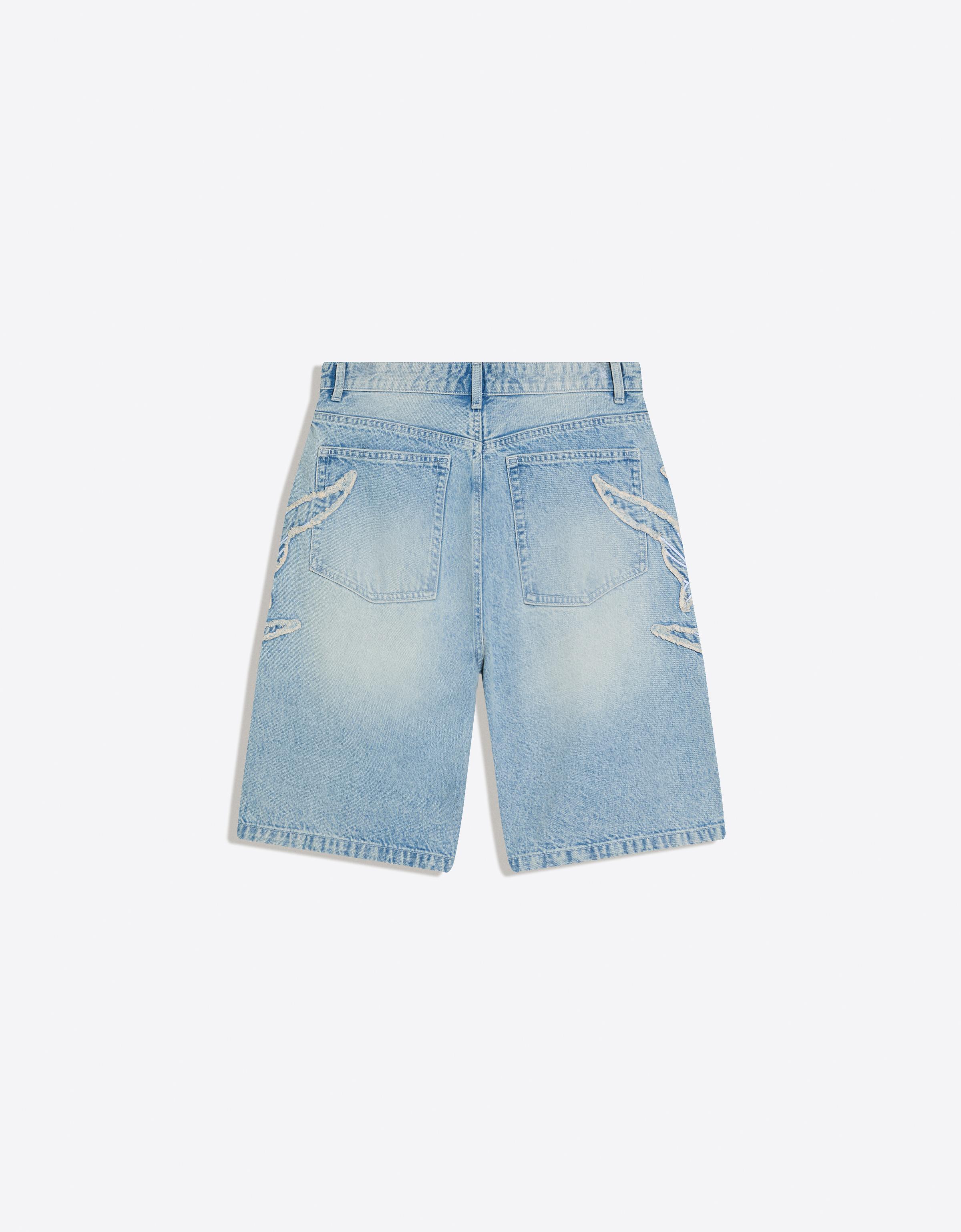 Star print baggy Bermuda shorts — Light blue