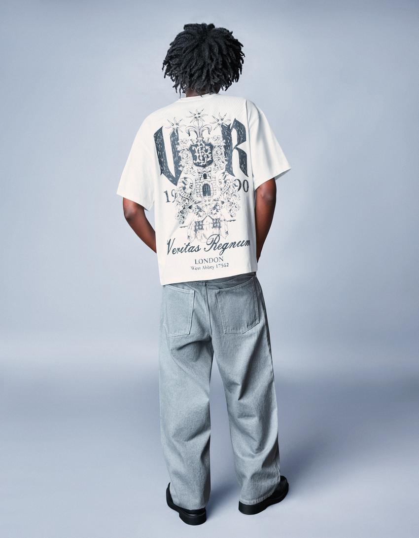 Camiseta manga curta estampada-Gelo