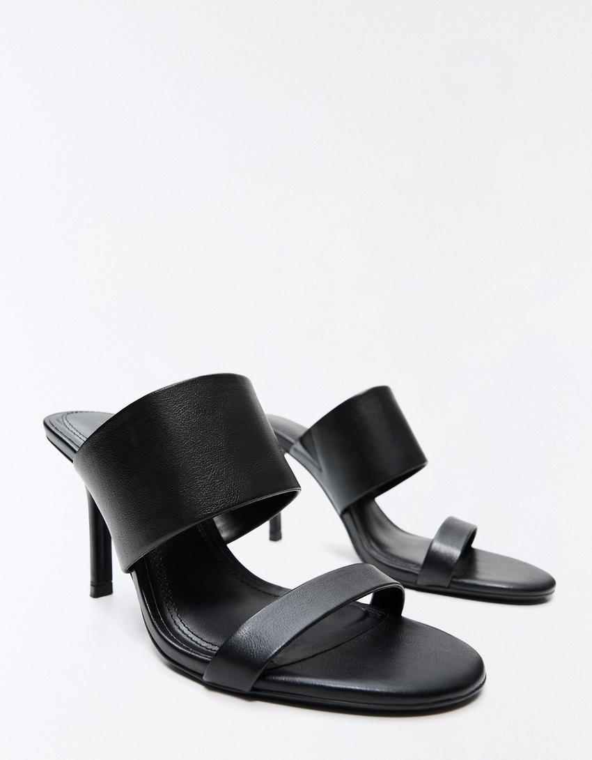 SANDALIA TACON MULE-Negro