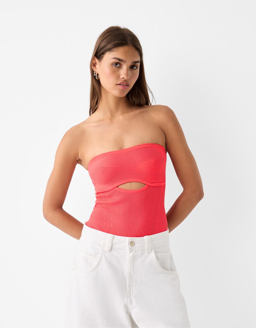 Bandeau cut-out bodysuit - Women | Bershka