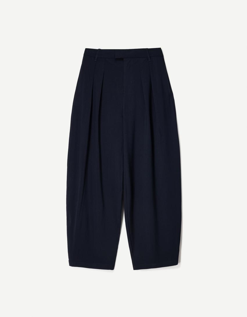 Tailored fit vest and trousers set-Navy-4