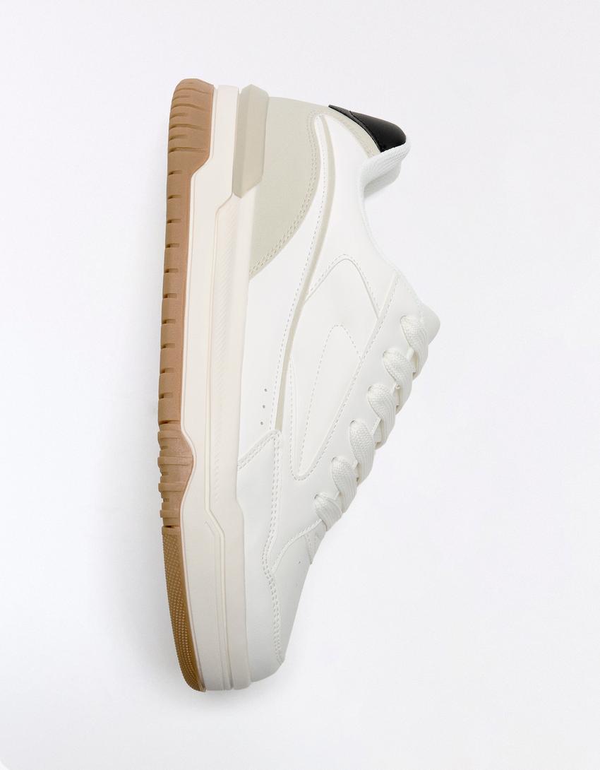 Sneakers dettaglio tallone-Bianco