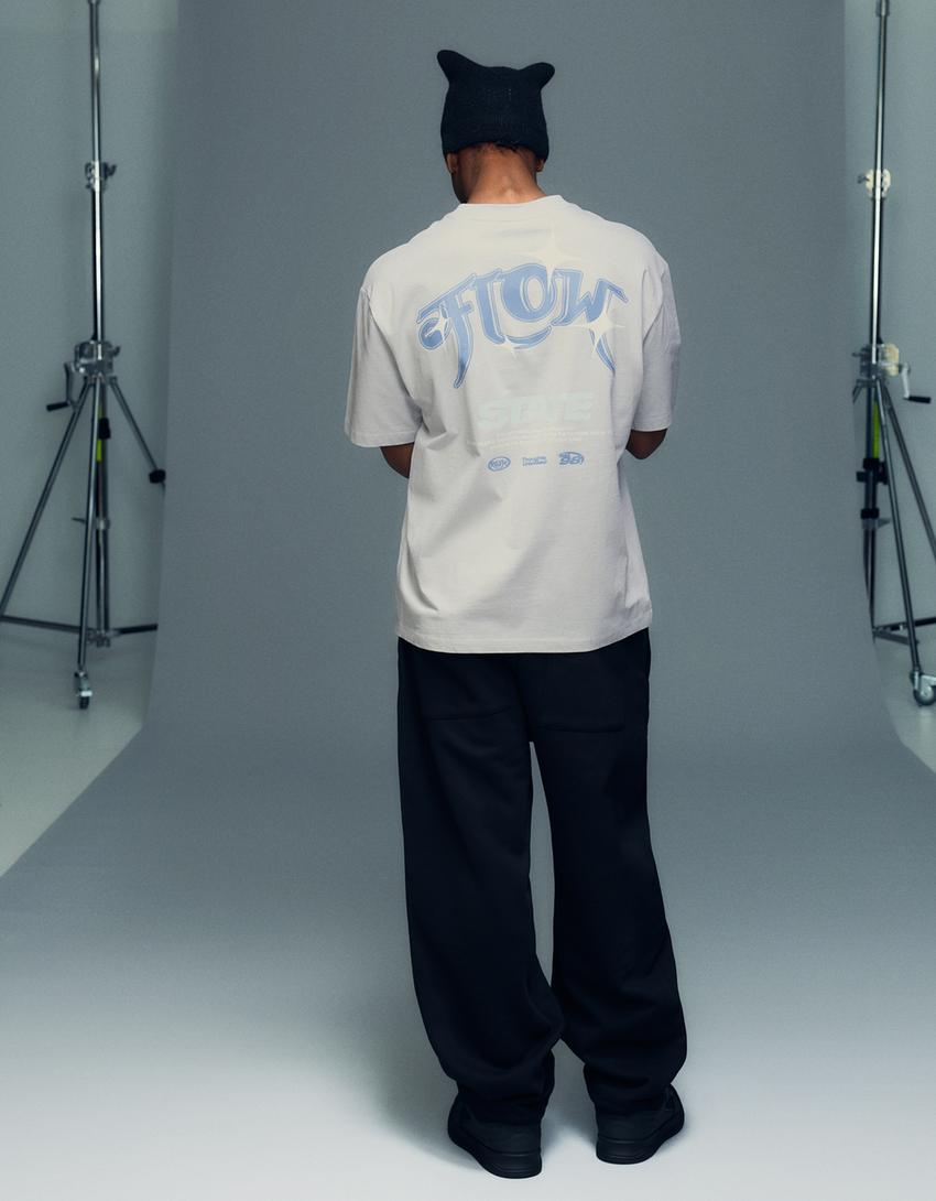 Short sleeve print T-shirt-Stone