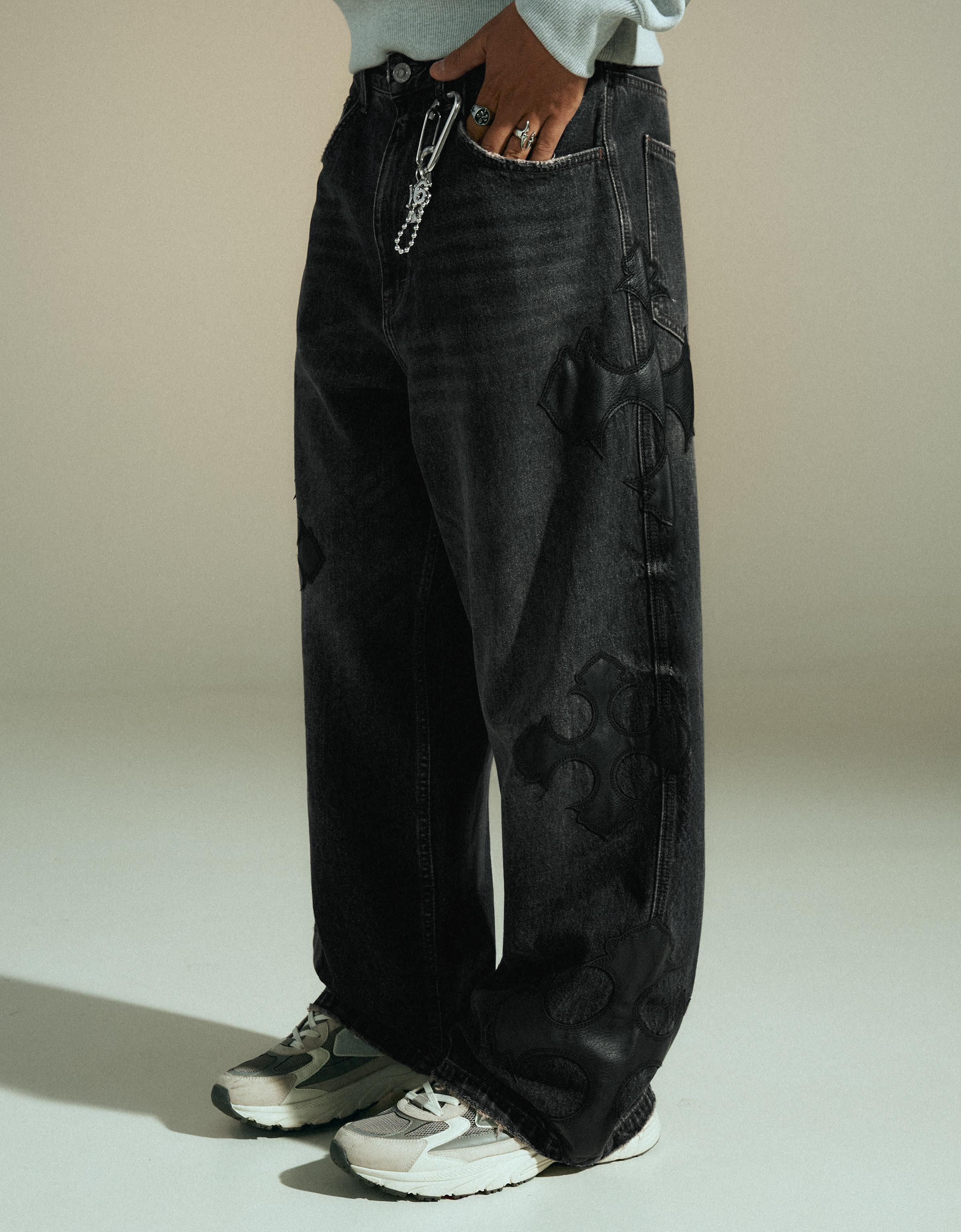 Bershka Armalı barrel jean görsel 6