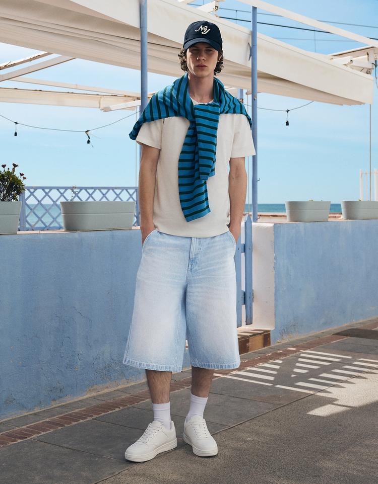 Skater denim bermuda