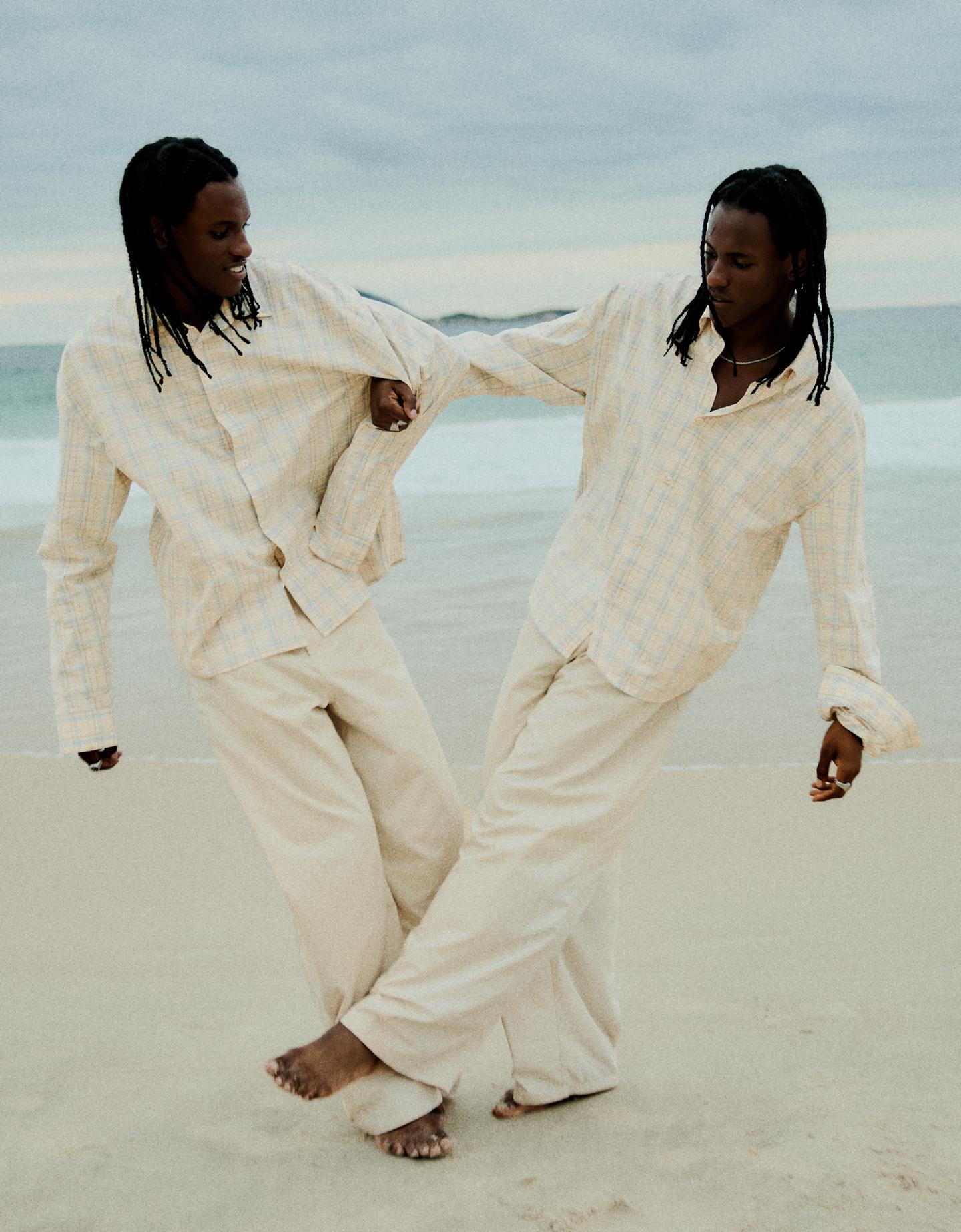 Bershka Pantaloni Barrel Fit Uomo 48 (Eur 42) Avorio