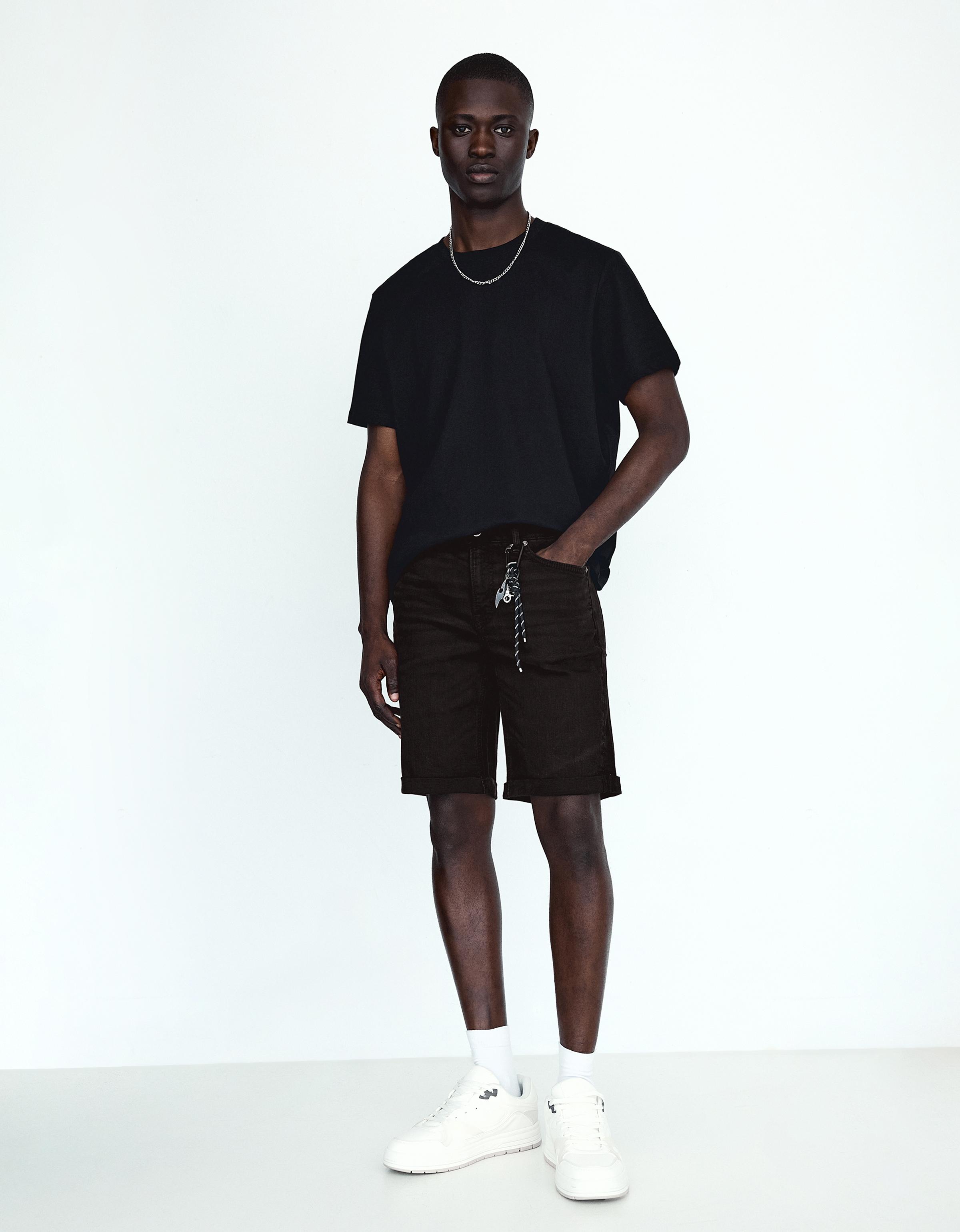 Bermuda Denim Roll Up Hombre 46 Negro