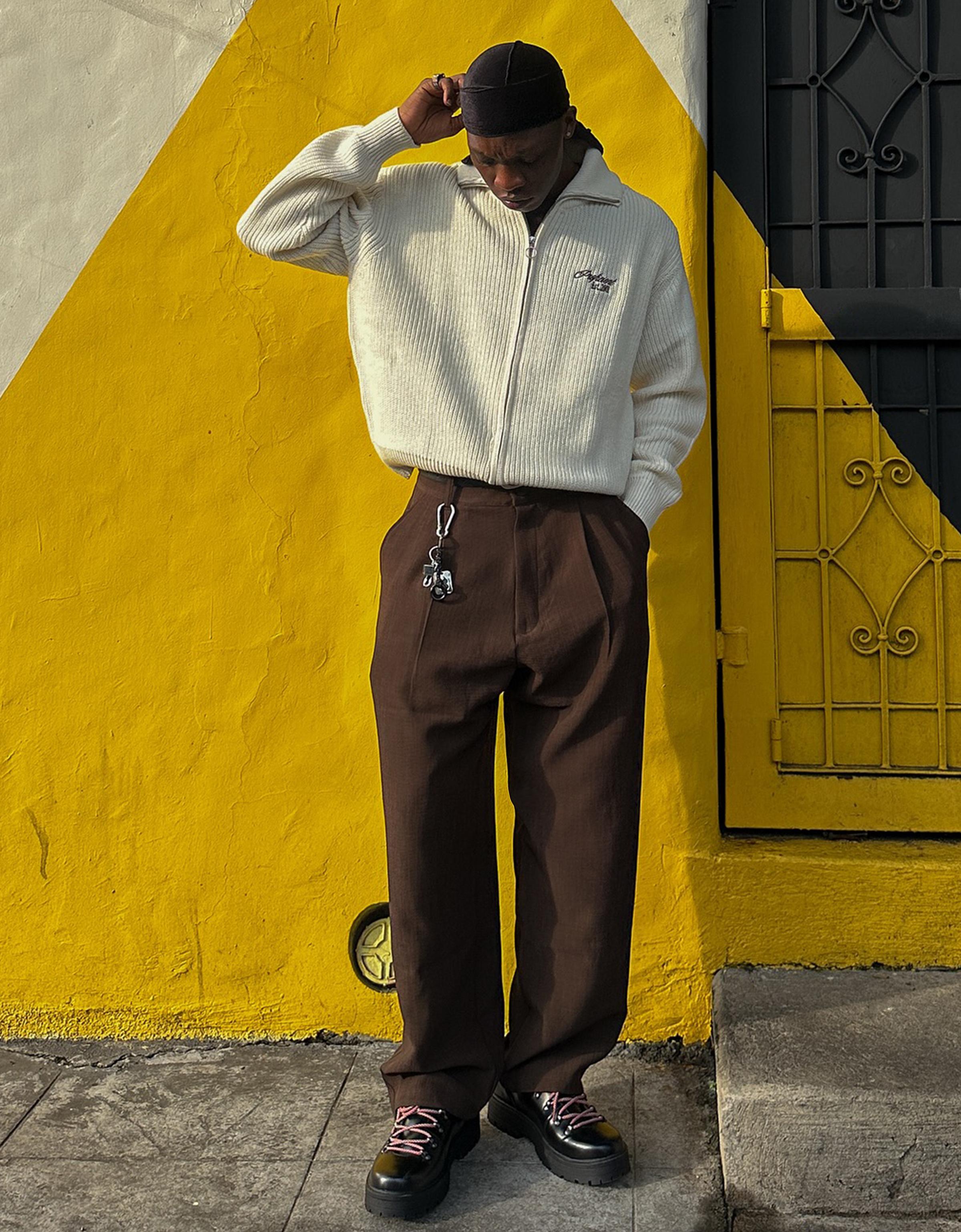 Super baggy tailored trousers — Brown