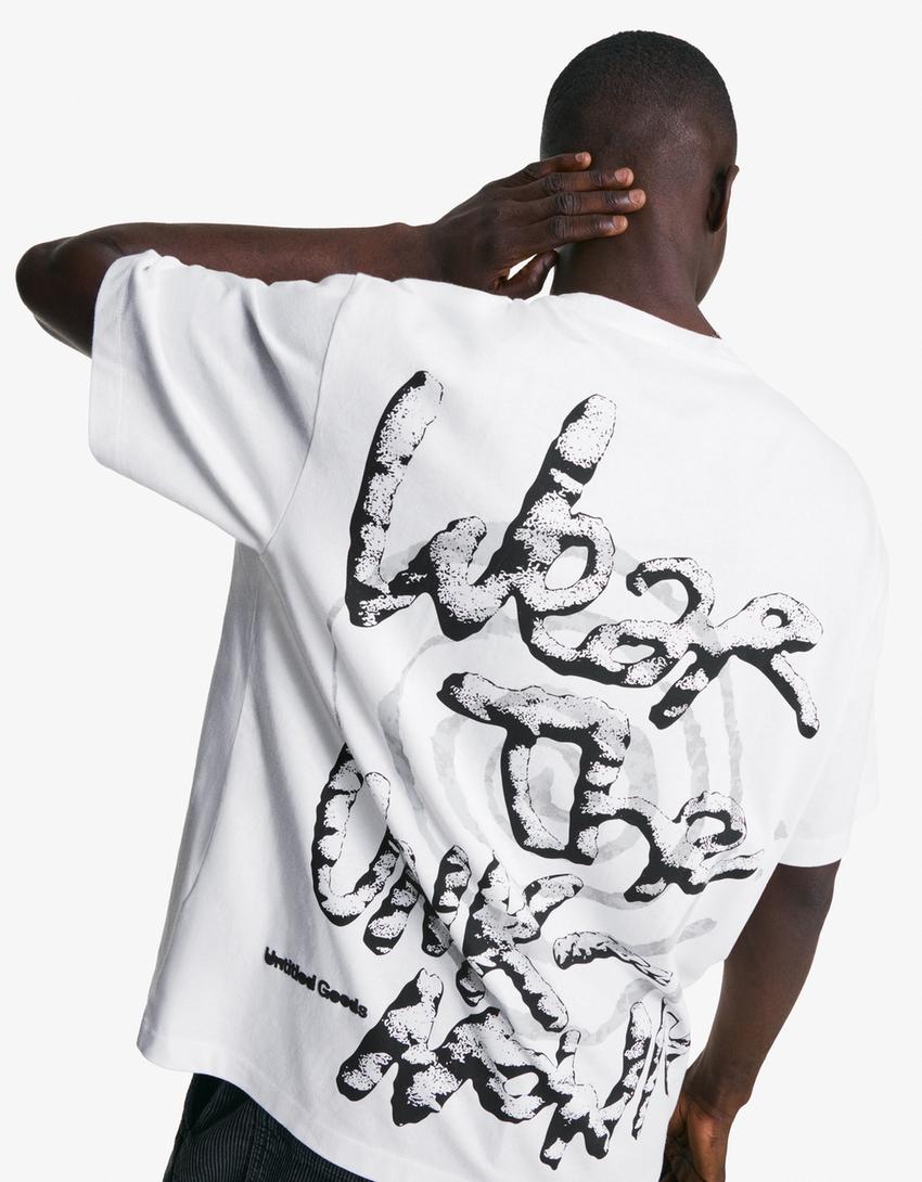 Short sleeve T-shirt with print-White-2