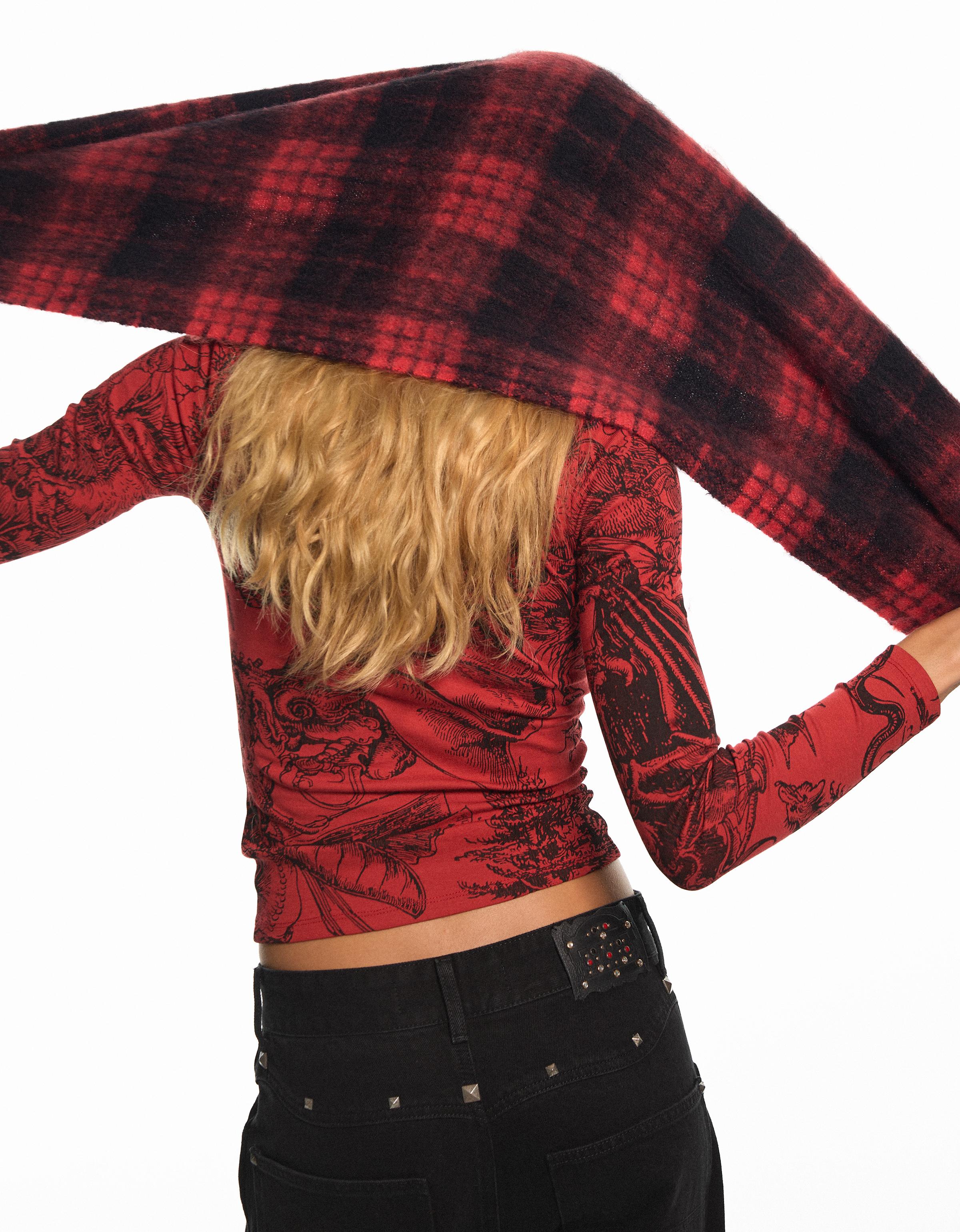Bershka ARIES X BERSHKA ekose atkı görsel 4