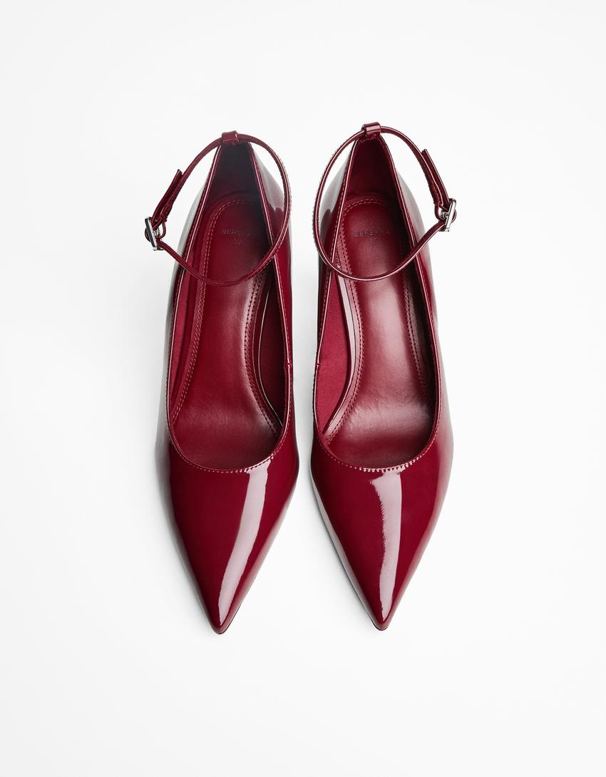Zapato tacón cuña pulsera-Rojo-3