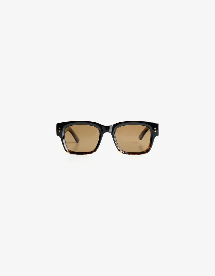 Lunettes de soleil en plastique-Marron