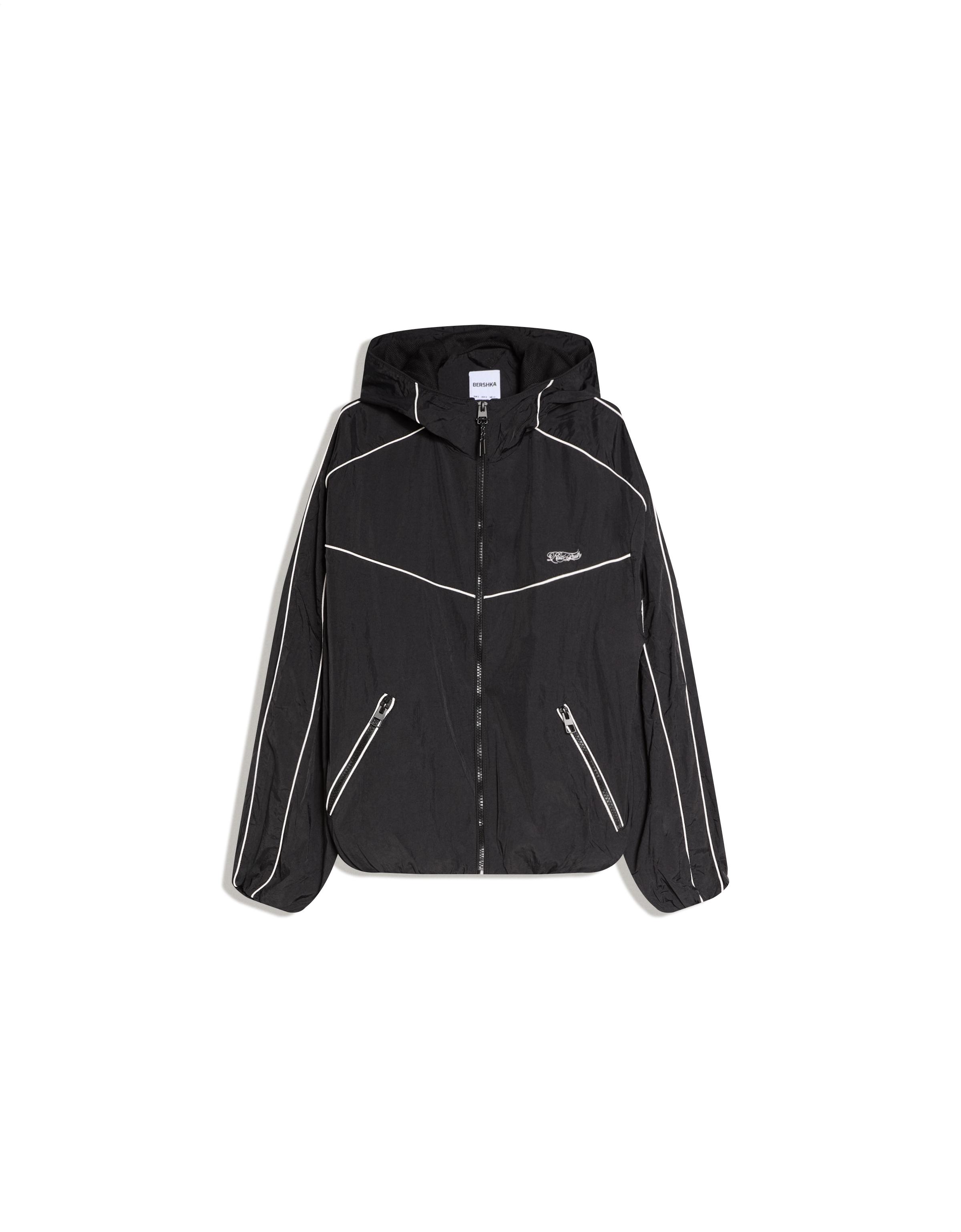 Technical hooded jacket — Black