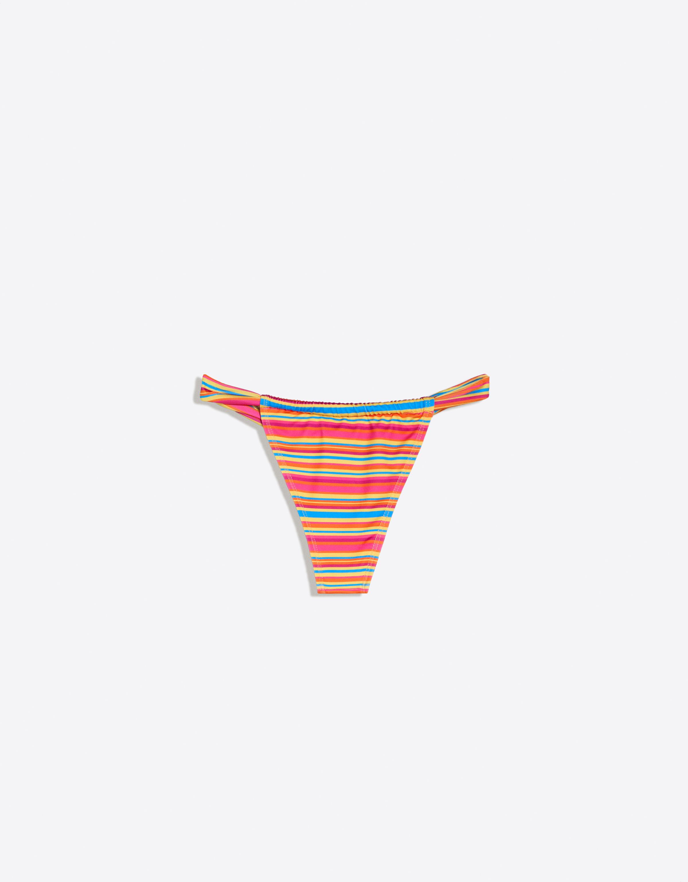 Striped bikini bottoms — Pink