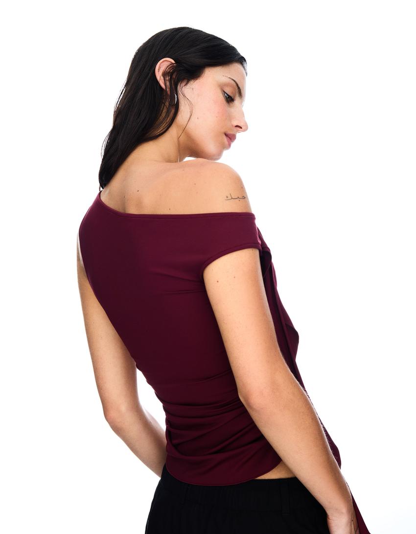 Camiseta sin mangas lazada-Burdeos-1