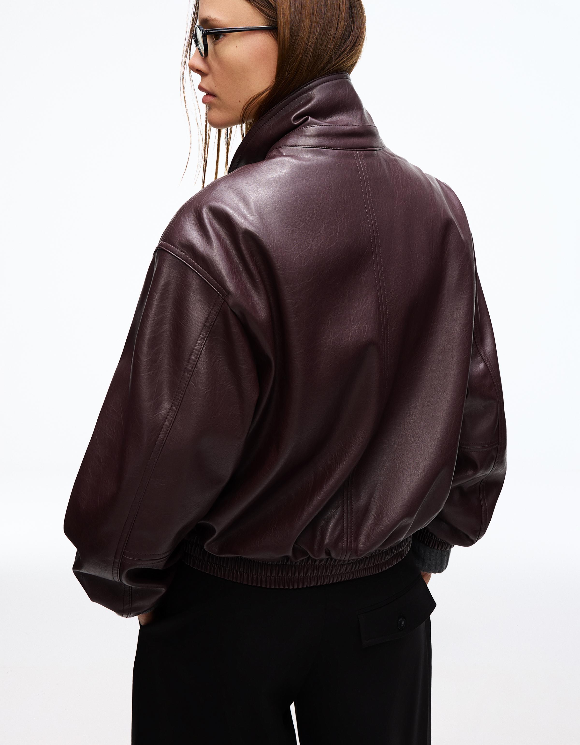Faux leather jacket - Jackets and trench - Women | Bershka