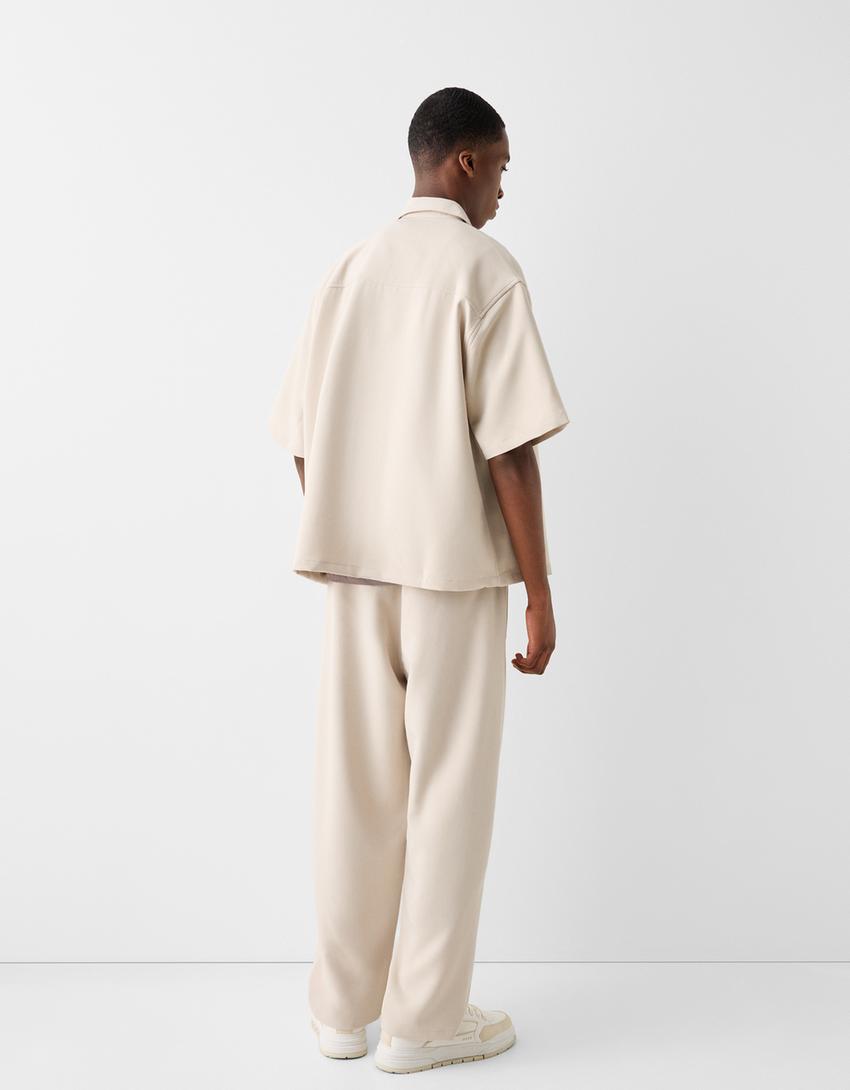 Pantalon carotte tailleur-Sable-2