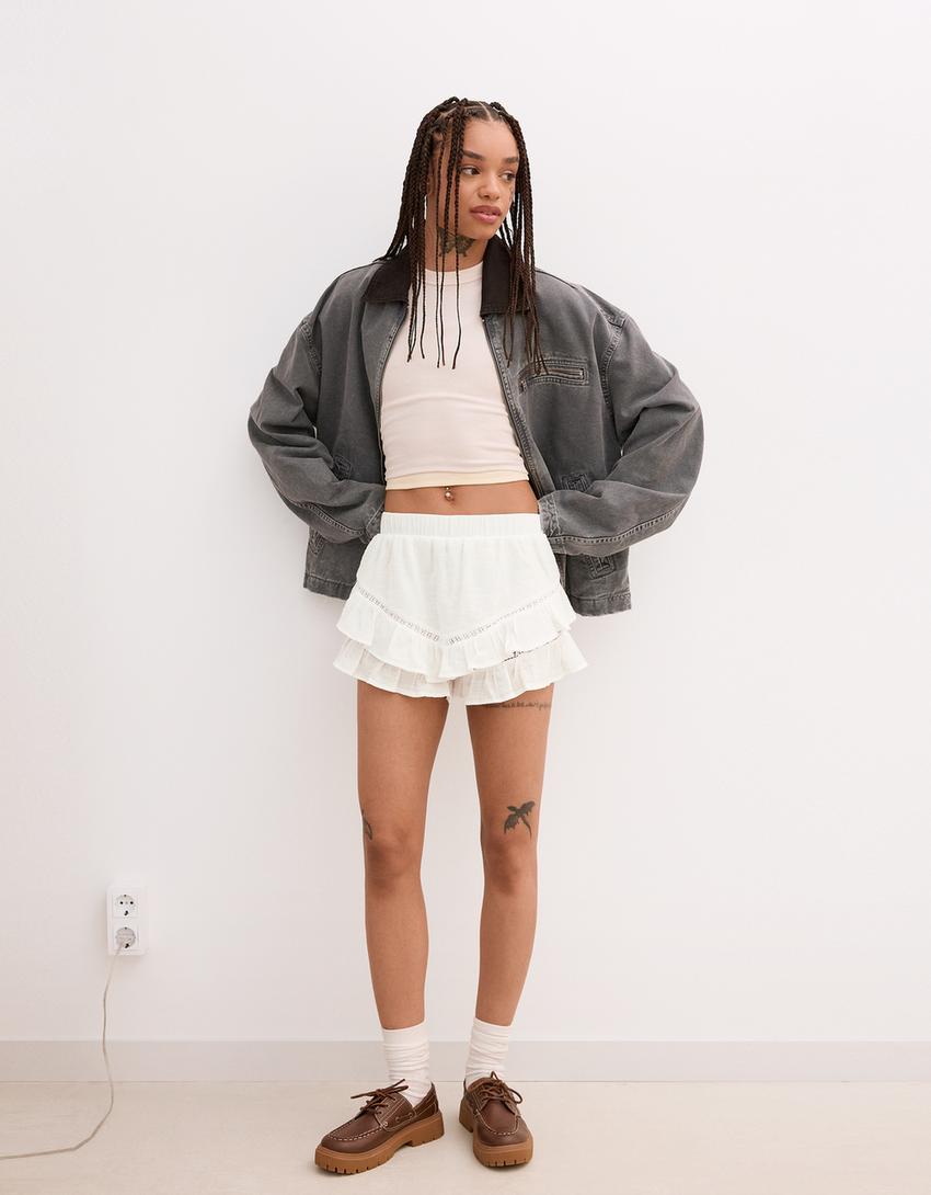 Falda Pantalón Faldas Del Bershka Falda Pantalón Textura Boho