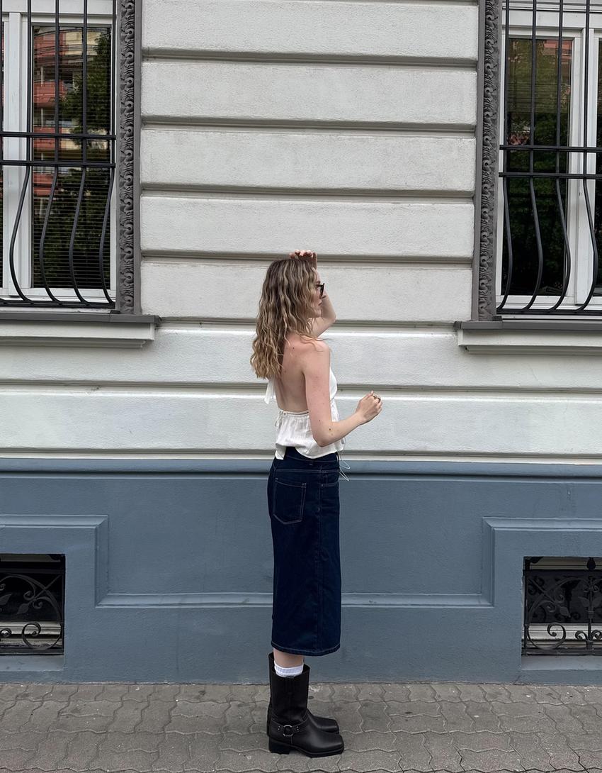 Bermudes jort denim baggy-Blau Marí-5