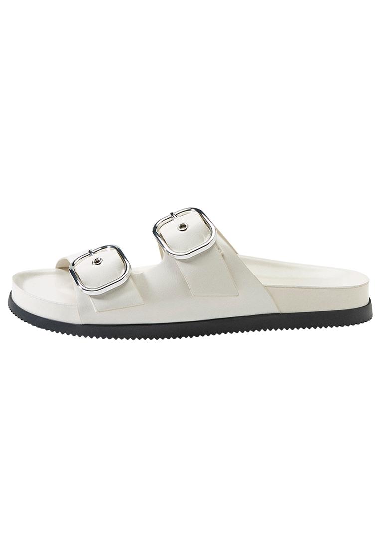 Buckled flat sandals — ECRU