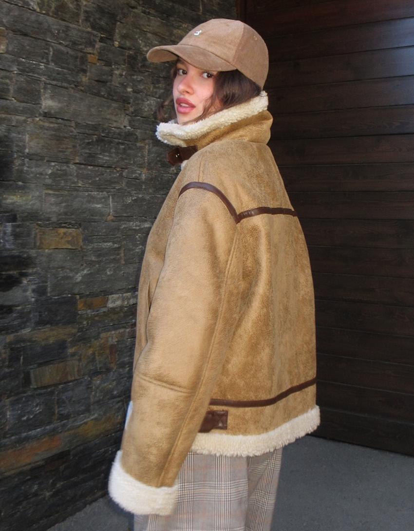 Giubbotto biker double face-Camel