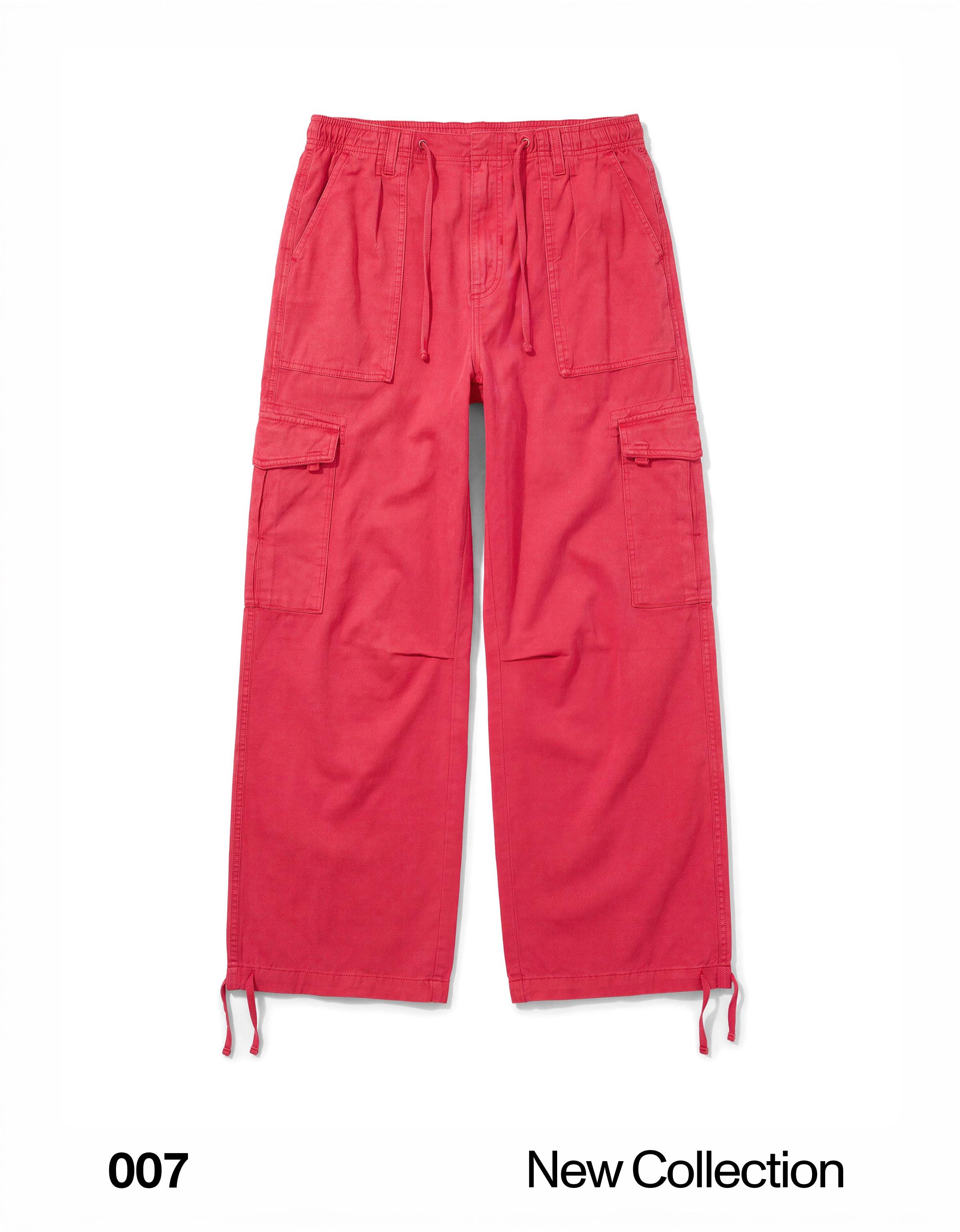 Parachute cargo trousers — Red
