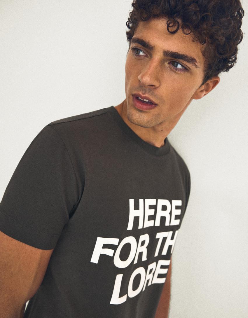 T-shirt imprimé coupe ajustée-Gris
