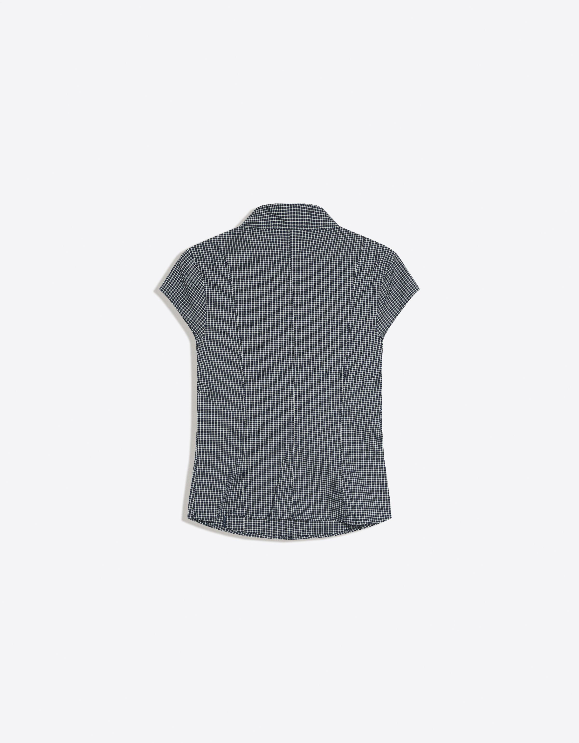 Short sleeve cross-button shirt — Navy