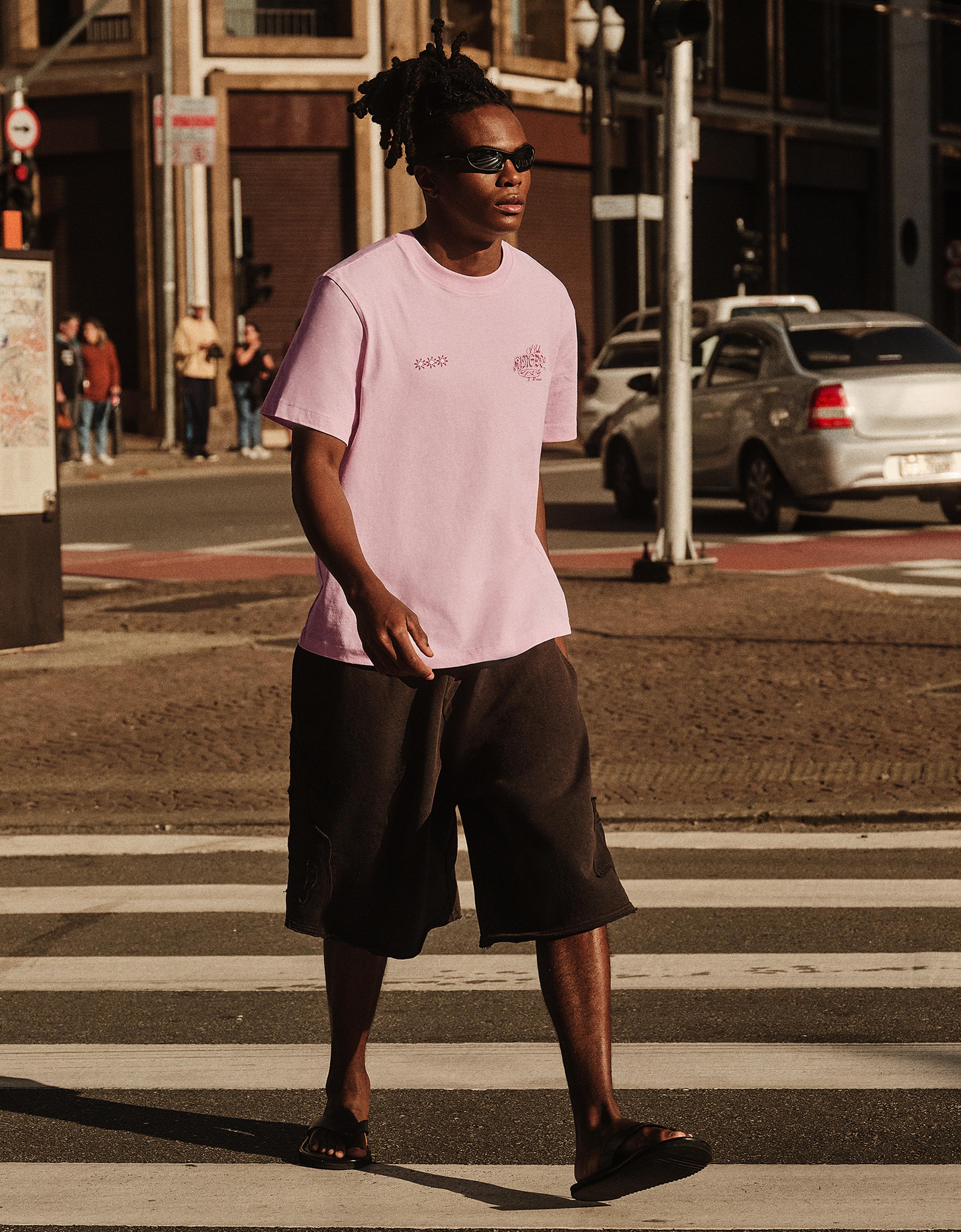 Boxy print T-shirt — Pink