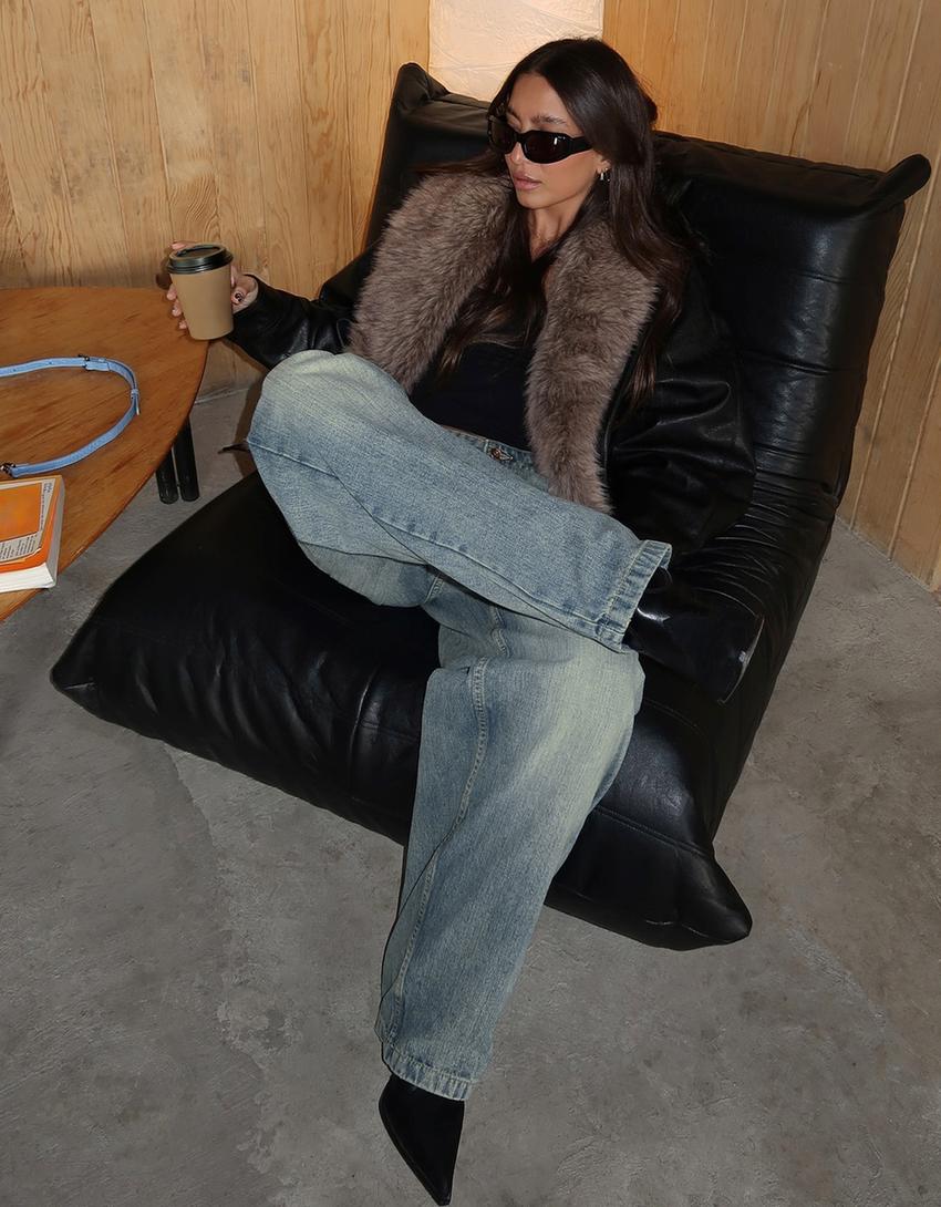 Jeans baggy balloon-Azul lavado