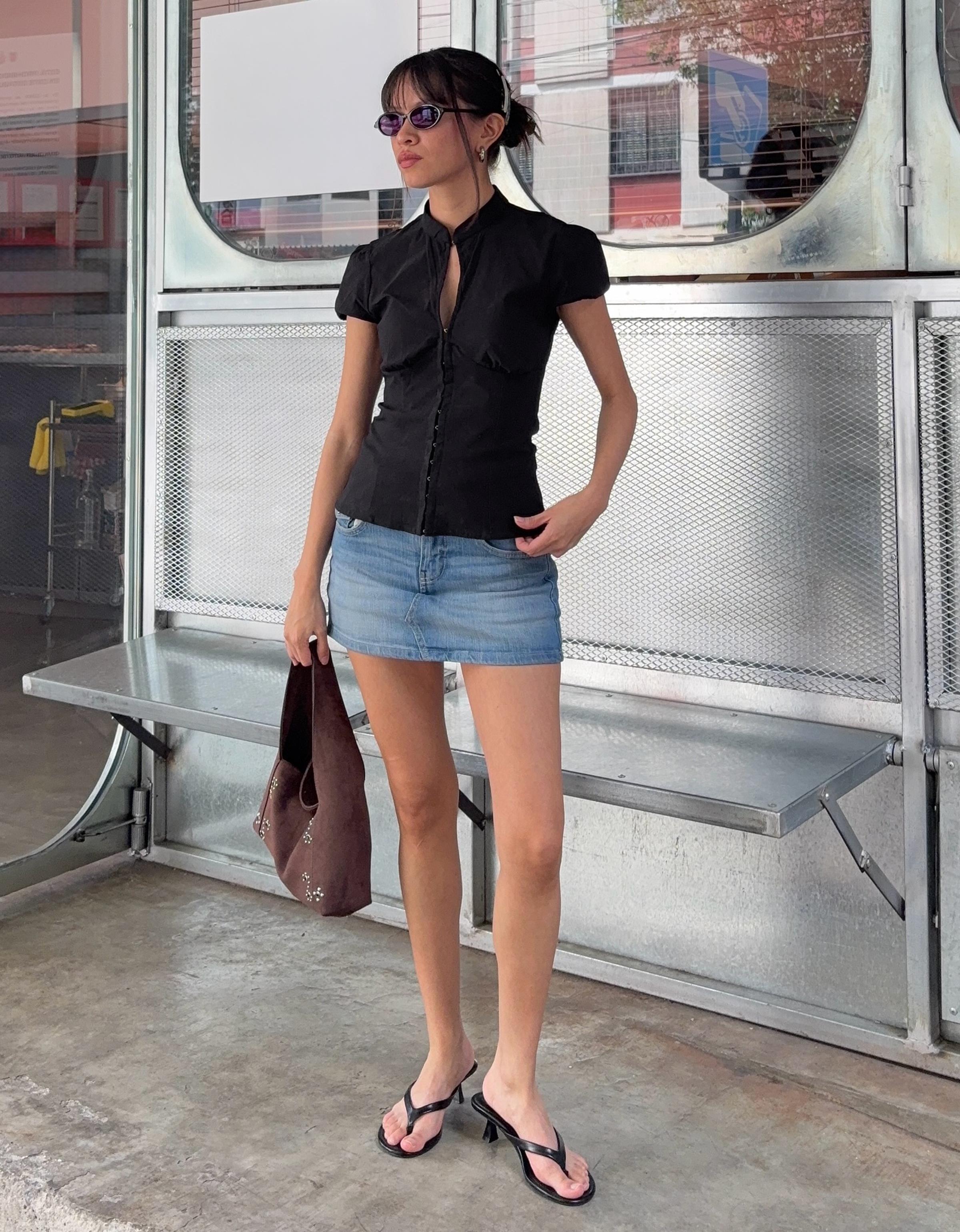 Denim skort — Light blue