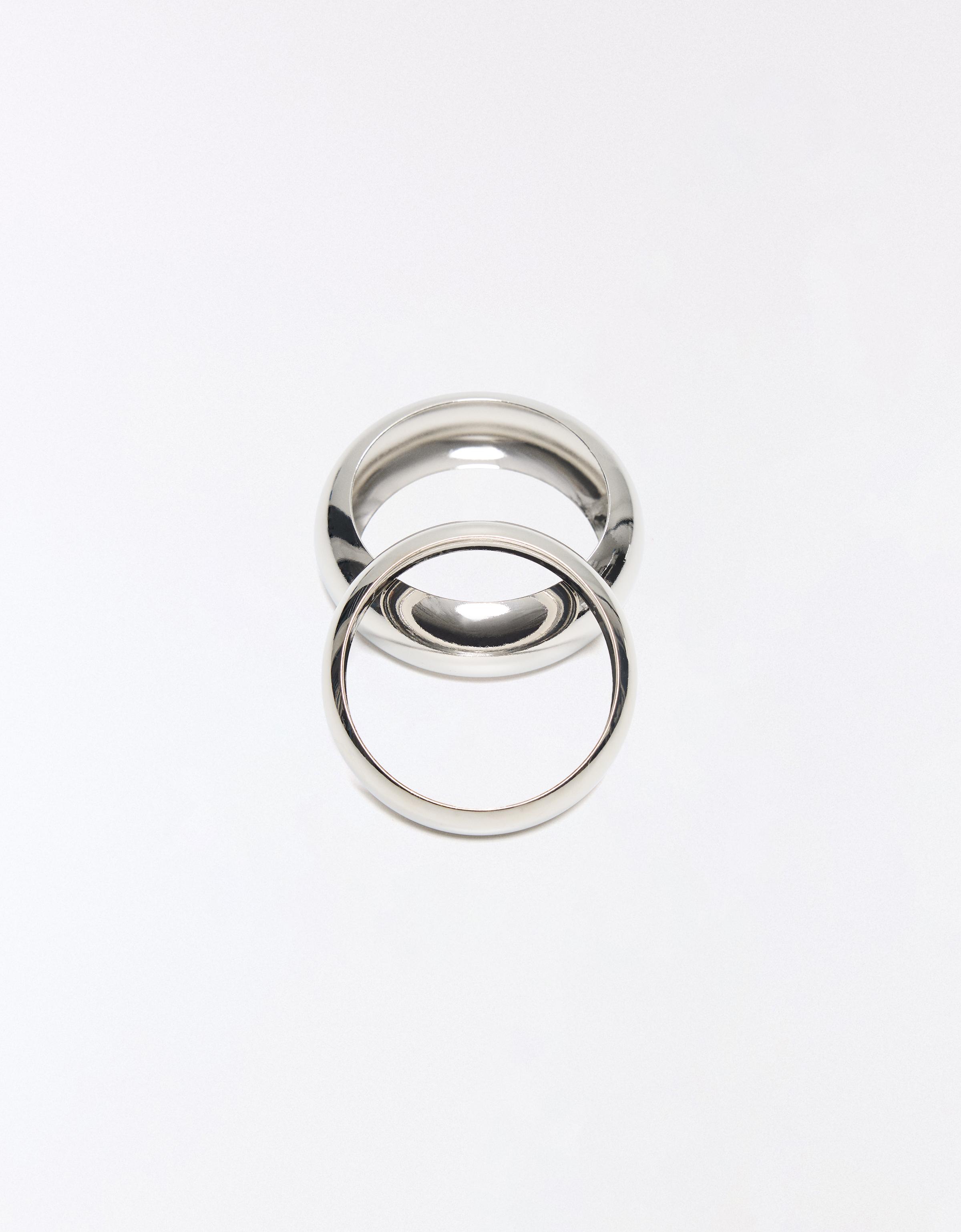 Pack of 2 assorted size bracelets — Silver