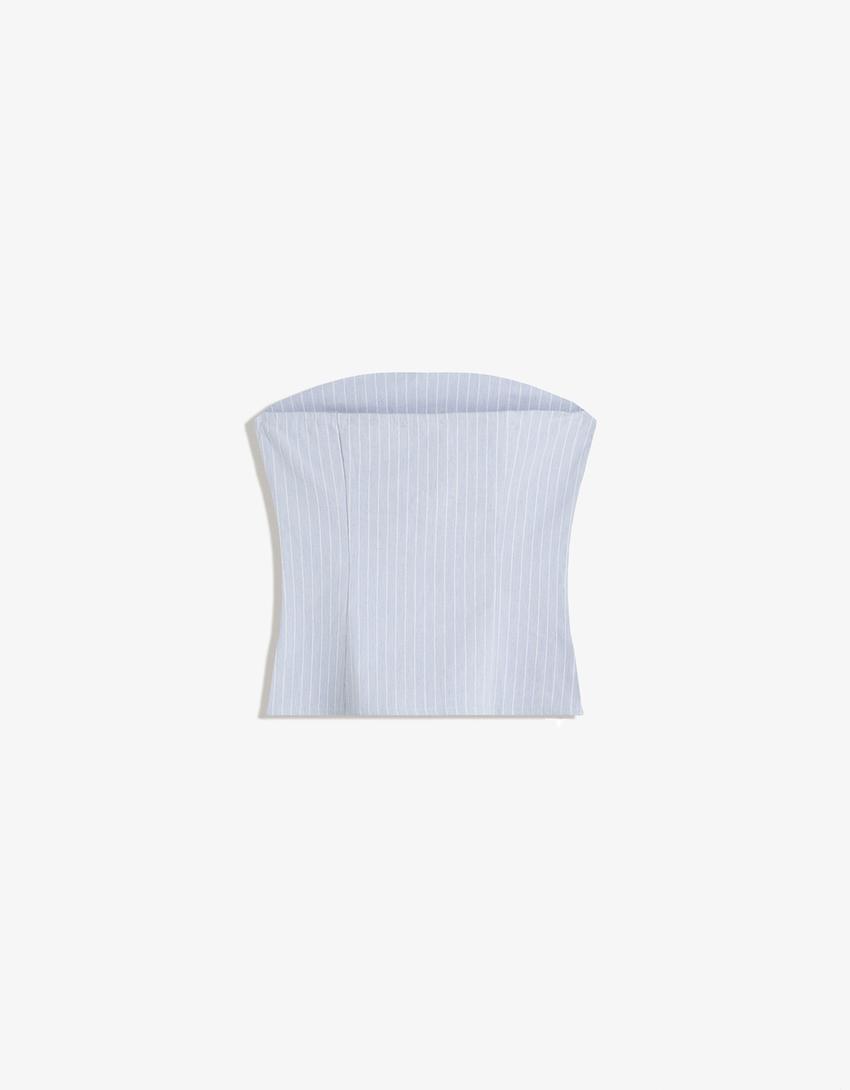 Vööga bandeau-topp-Helesinine-4