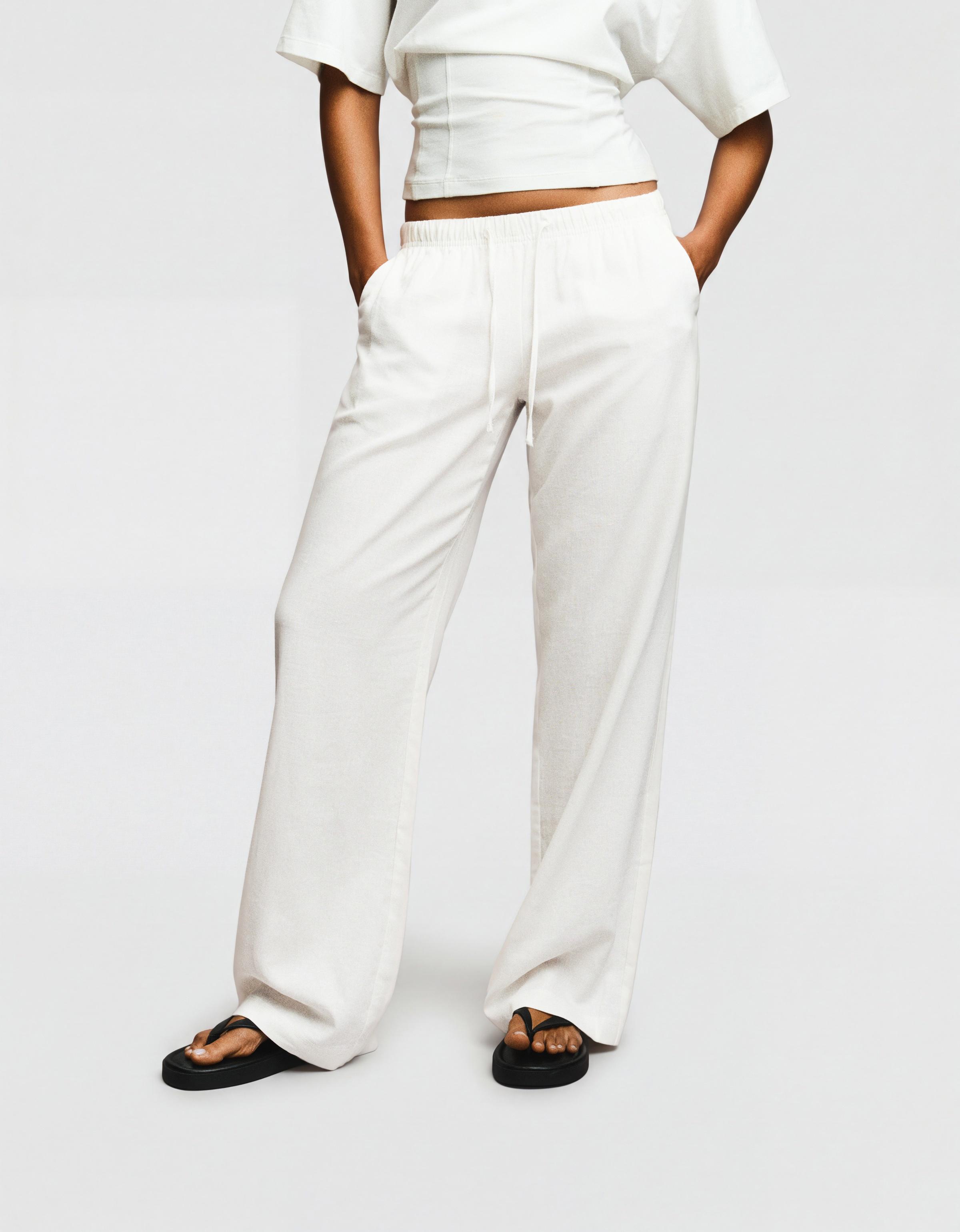 Elasticated waist trousers — Off white
